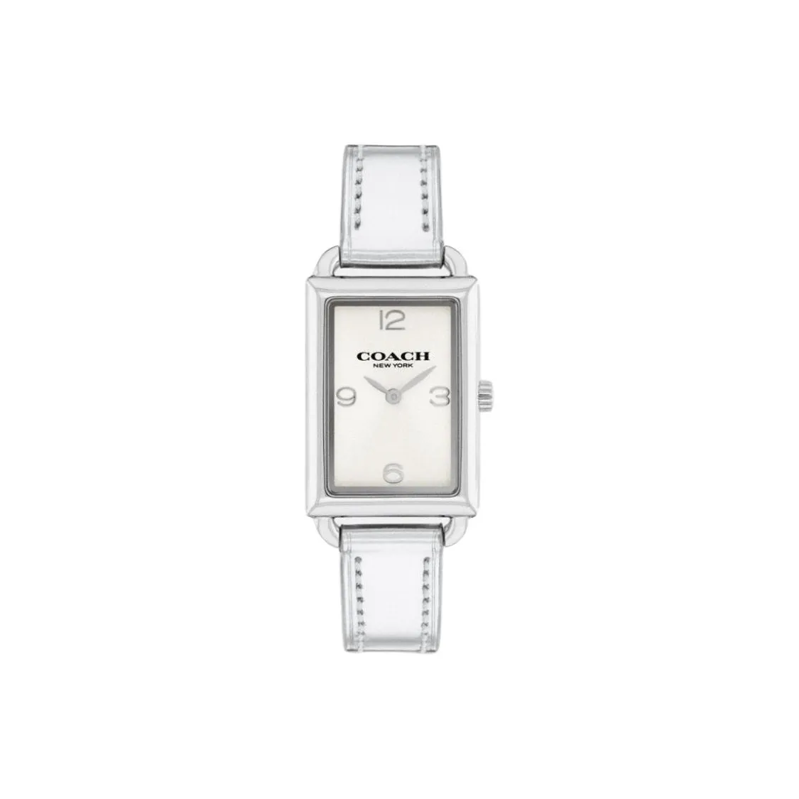 COACH Наручные часы Кварцевый механизм Кожаный ремешок 34 мм Белый циферблат Унисекс