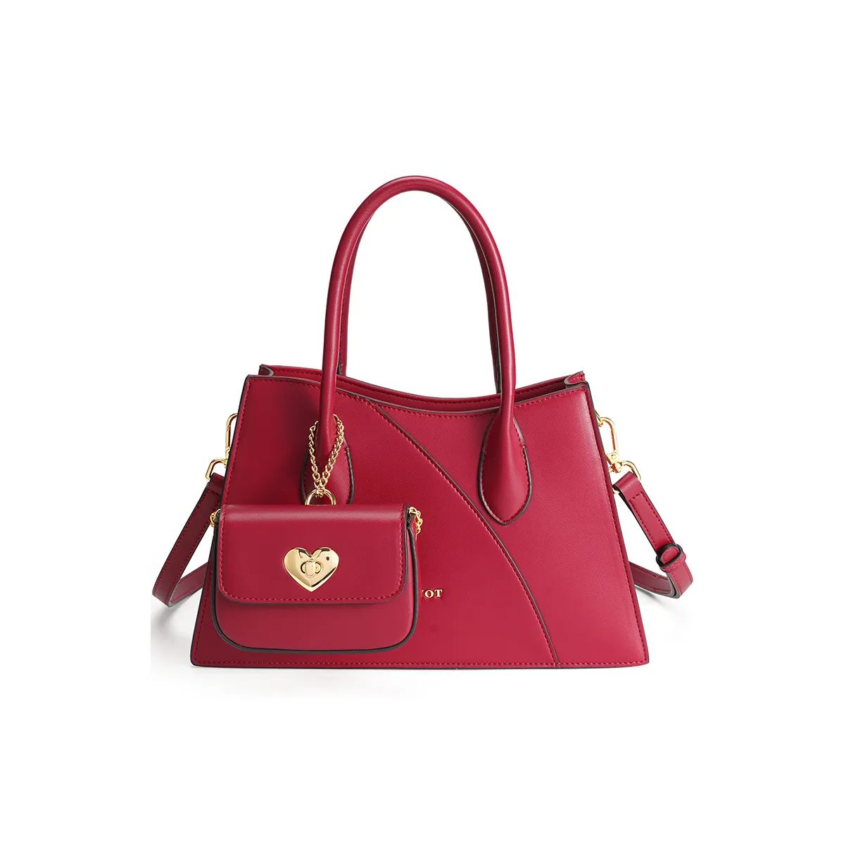 PAYOT PU Bride Wedding Bag, Combo Bag, Crossbody Bag, Handbag Large Size Women's Burgundy