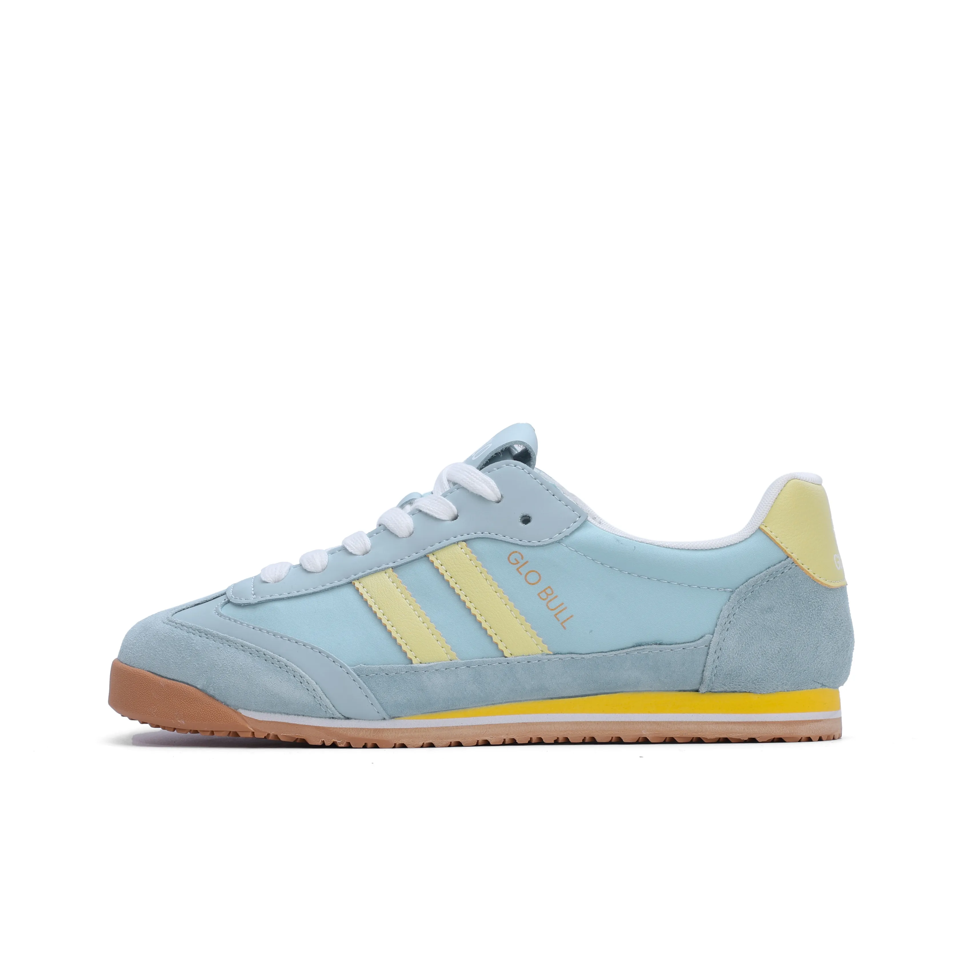 GLO BULL German Army Trainers Unisex Low Top Light Blue Yellow