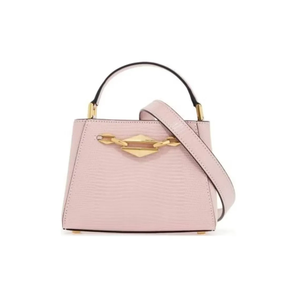 Jimmy Choo Calfskin Shoulder Bag, Crossbody Bag, Handbag Mini Women's Rose Gold