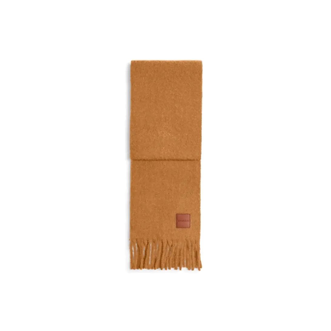 COACH Alpaca, Polyamide Knit Scarves Unisex Brown