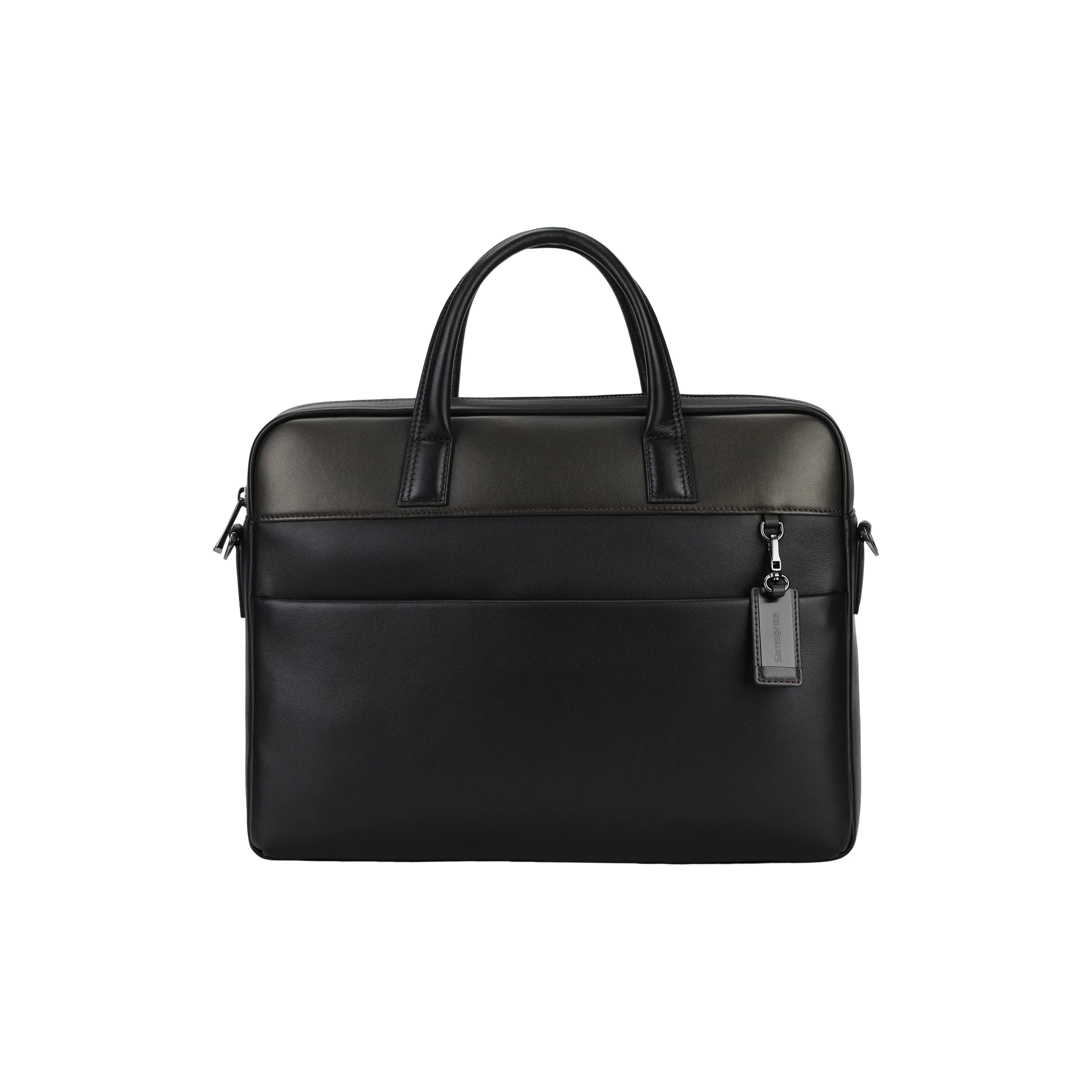 SAMSONITE Cow Leather Laptop Bag, Briefcase, Shoulder Bag, Handbag Men's Black & Coffee