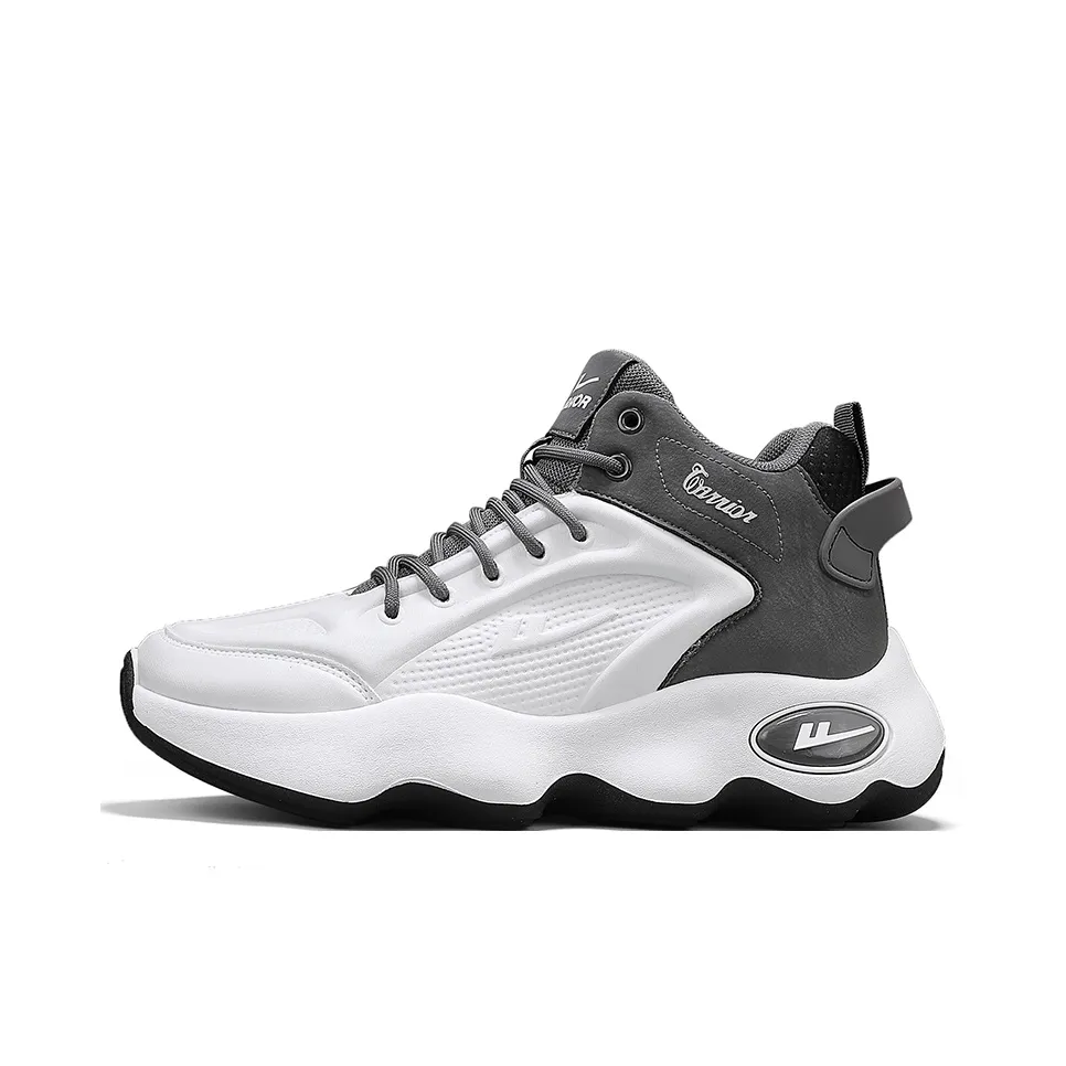 WARRIOR Basketball Shoes Men's High Top White Gray/White Black/Black