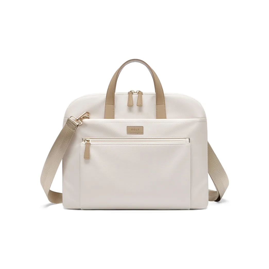GOLF Ткань Ручная Сумка Сумка через плечо Сумка на плечо Ноутбук Сумка Большая Женская Кремово-Абрикосовая