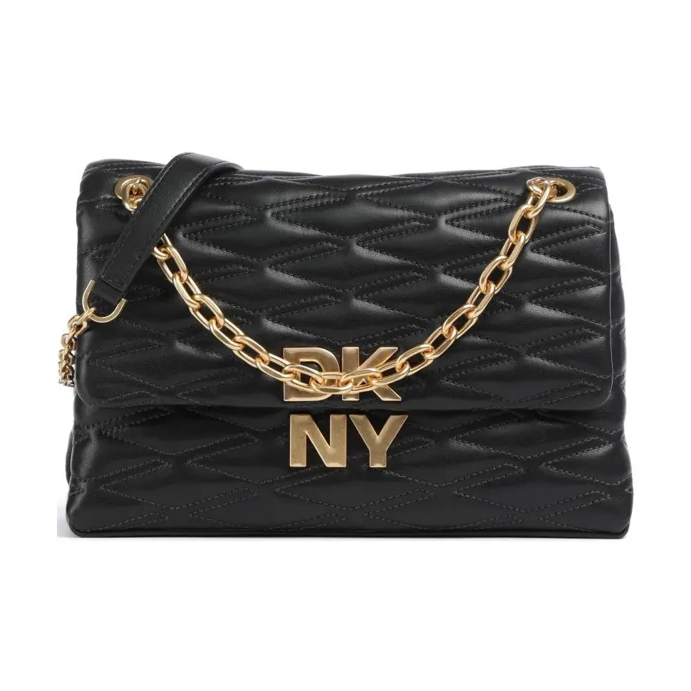 DKNY Fine Grain Cow Leather Portable Crossbody Bag, Shoulder Bag Women's Black