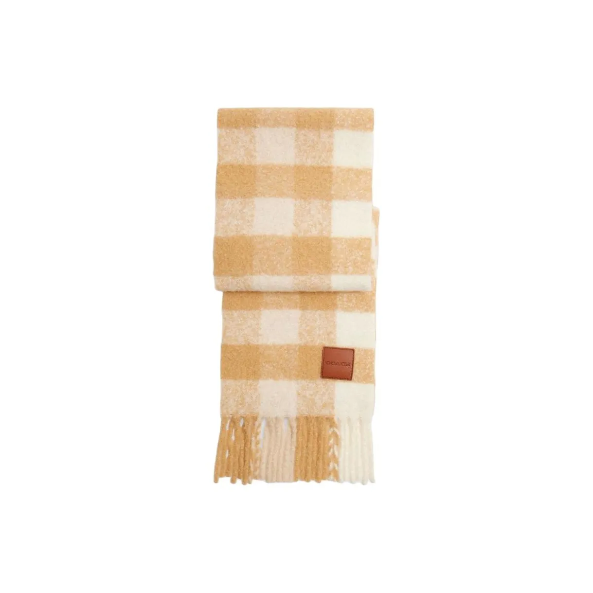 COACH Alpaca Knit Scarves Unisex Chalk White
