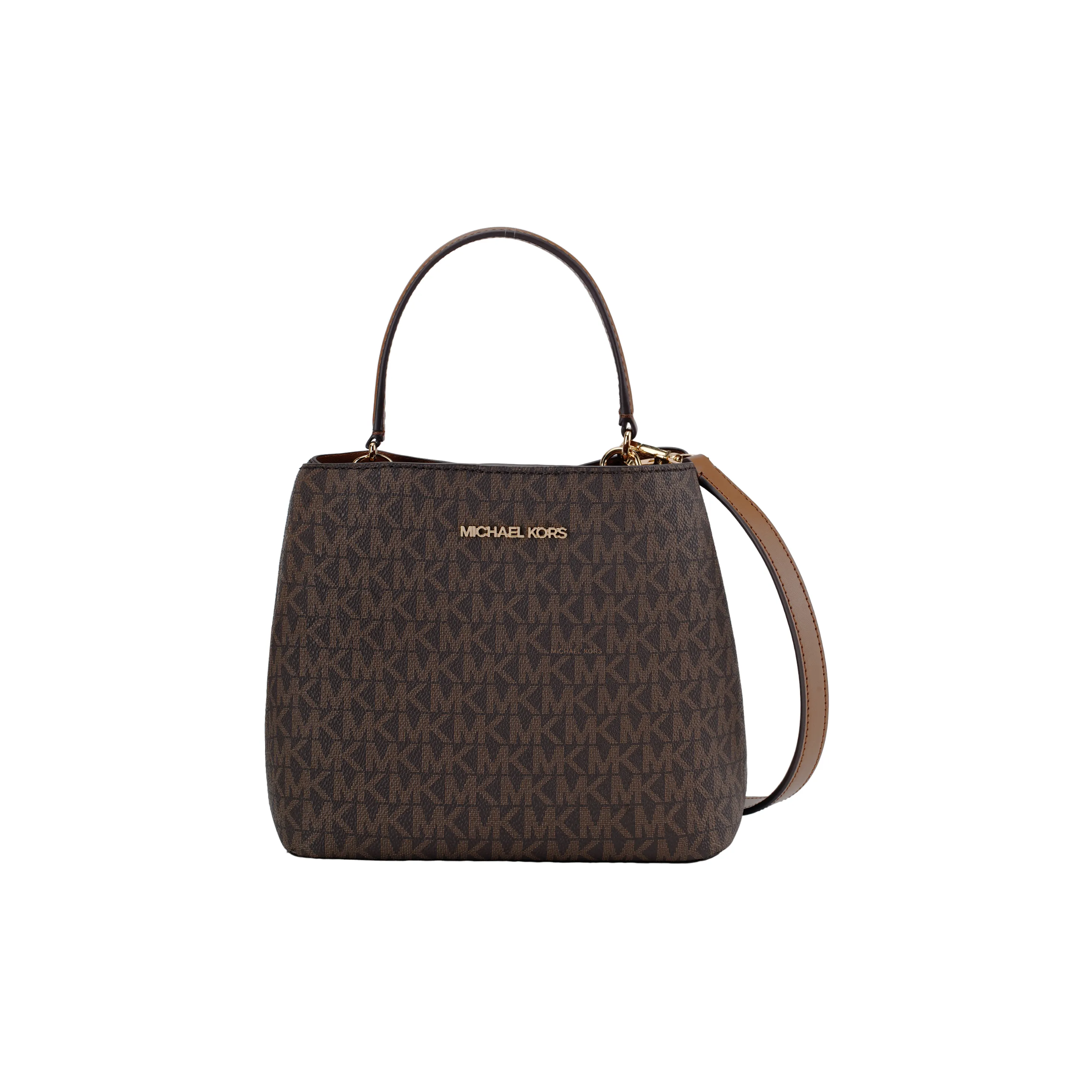 MICHAEL KORS Покрытый холст ведрообразная сумка сумка через плечо маленькая сумка женская темно-коричневый