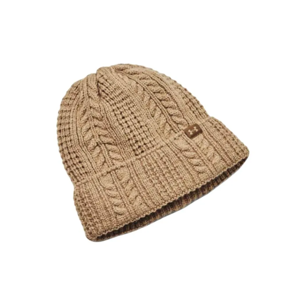 Under Armour Полиэстер Beanies Женские Верблюжий Коричневый