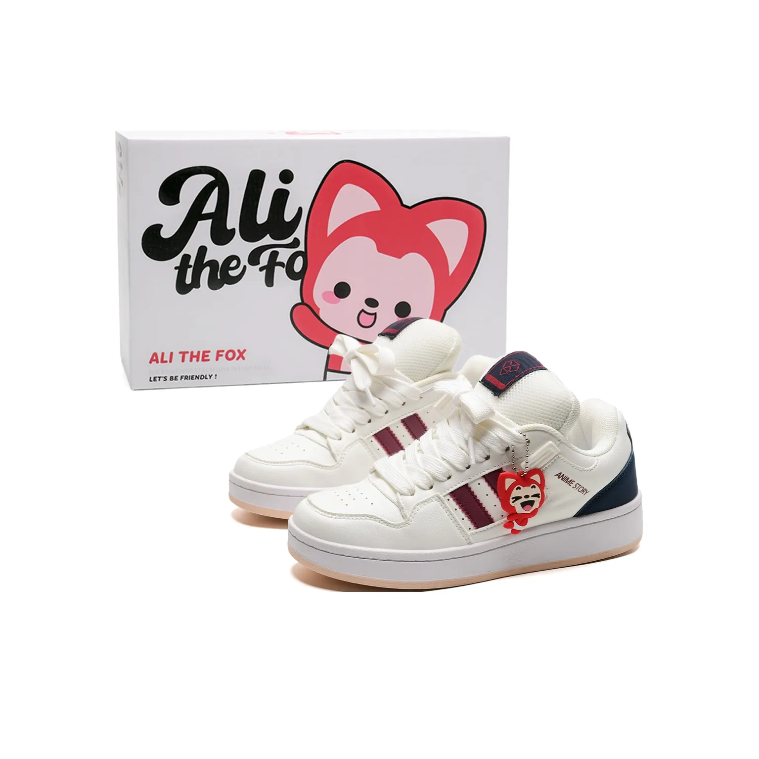 ALI THE FOX Slip Resistant, Abrasion Resistant, Lightweight, Breathable Low Top Skateboard Shoes Unisex Box Included