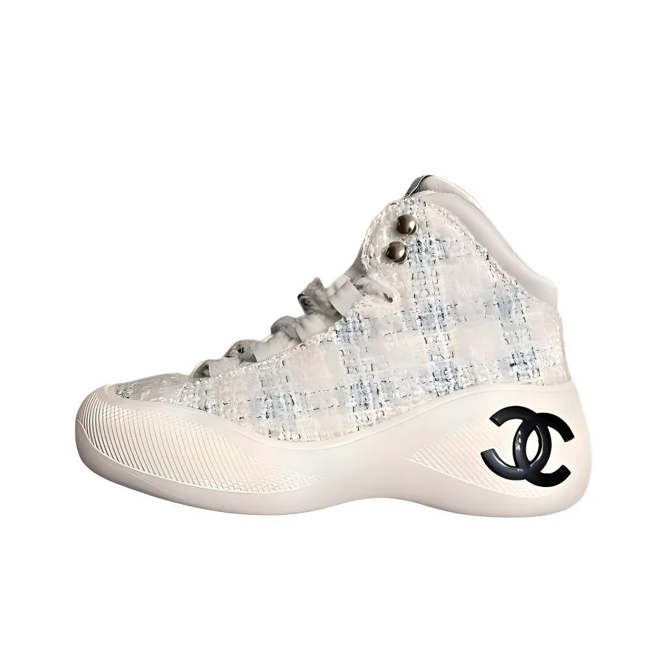 CHANEL 22N Cushioning, Wear Resistant High Top Casual Shoes Women's Beige