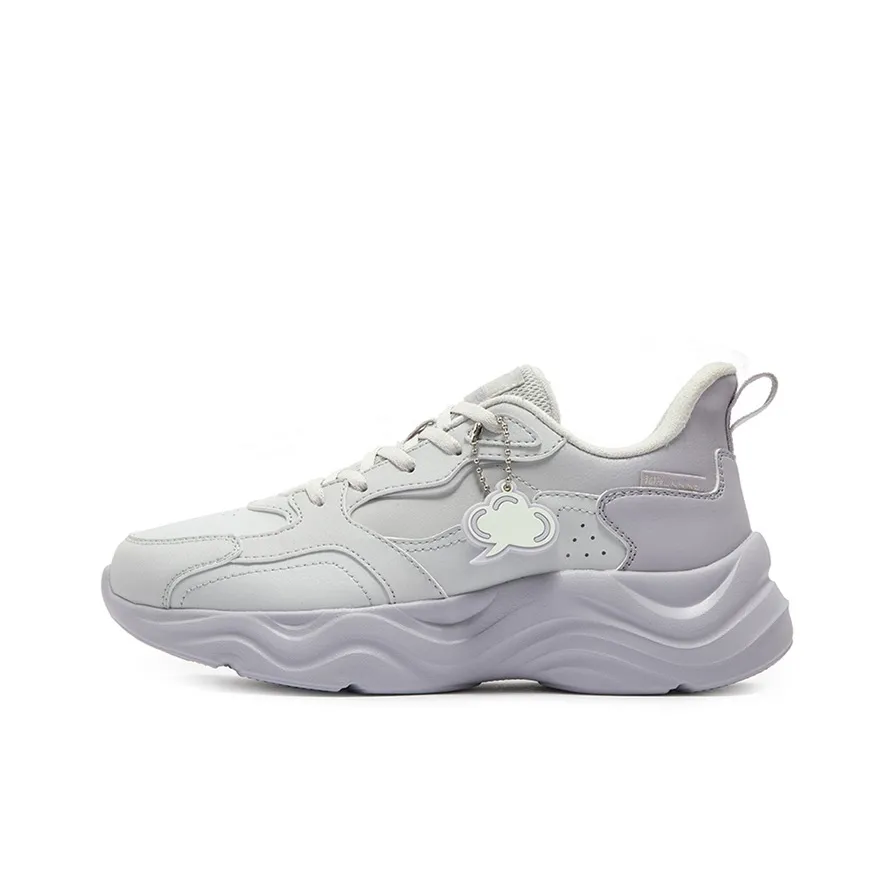 361° Linglong Series Wear Resistant Cushioning Water Resistant Low Top Casual Running Shoes Women's Gray grises