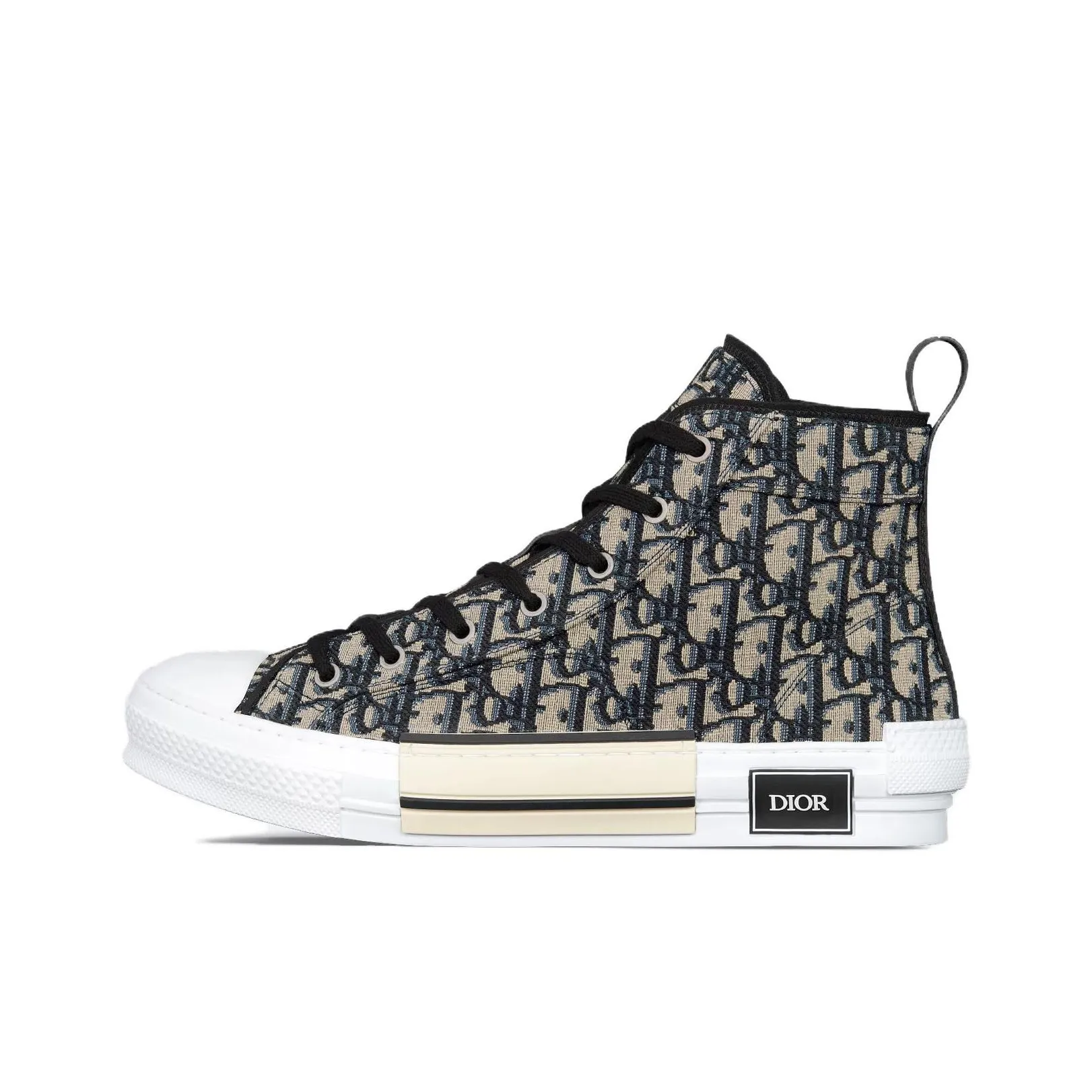DIOR B23 High Top Skateboard Shoes Men's Beige Black