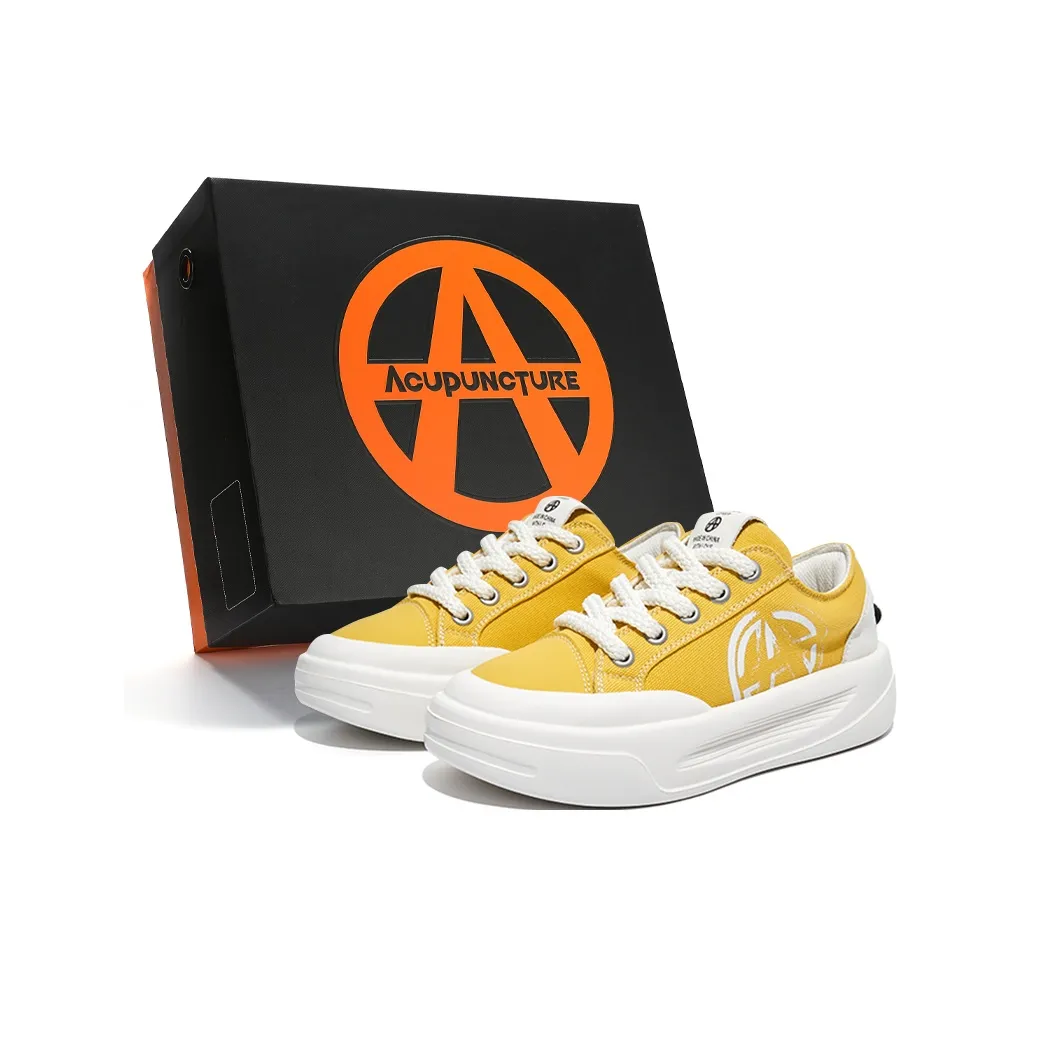 Acupuncture Slip-Resistant Low-Top Skateboard Shoes Unisex Sophora Flower Yellow Box