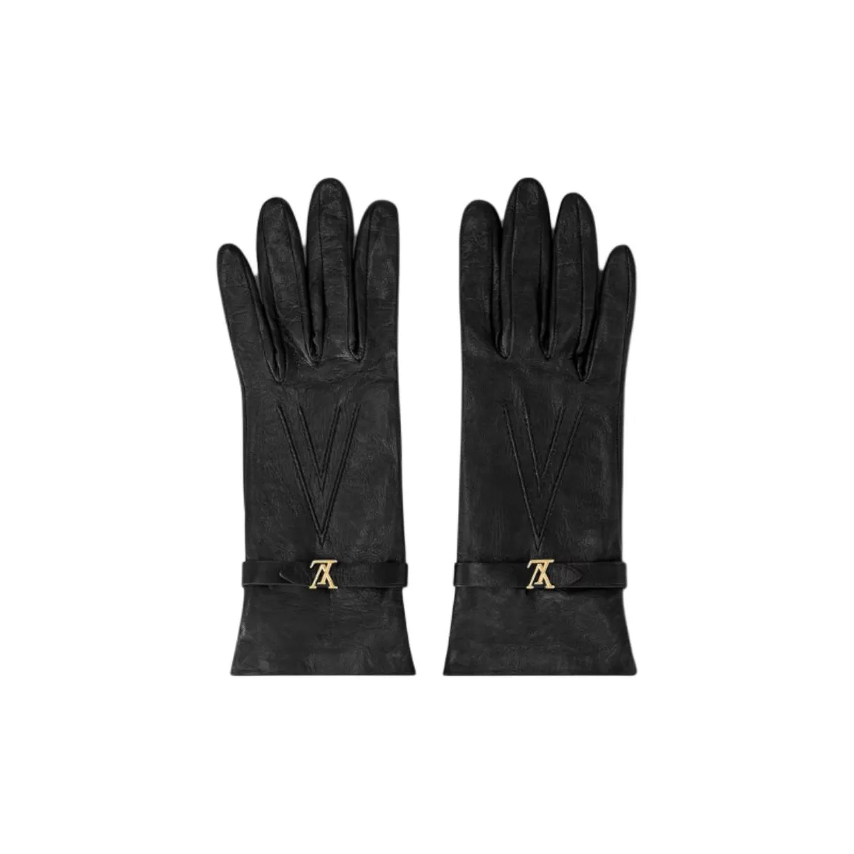 LOUIS VUITTON Lambskin Other Gloves Women's Black