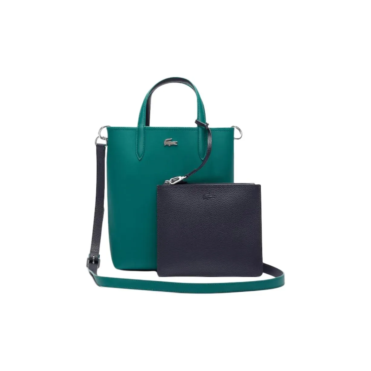LACOSTE PVC Tote Bag Shopping Bag Shoulder Bag Crossbody Bag Handbag Women's Green