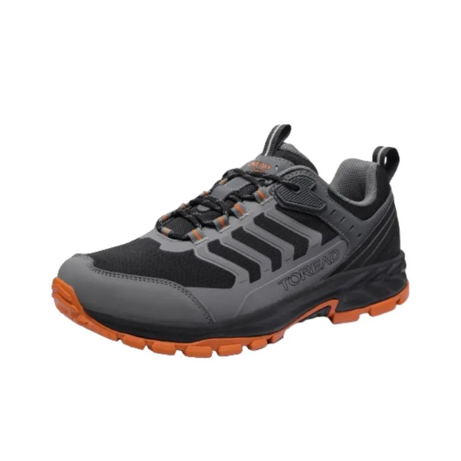TOREAD Shock Absorbers With Slip Resistant Features Low Top Hiking Shoes Unisex Gray Black