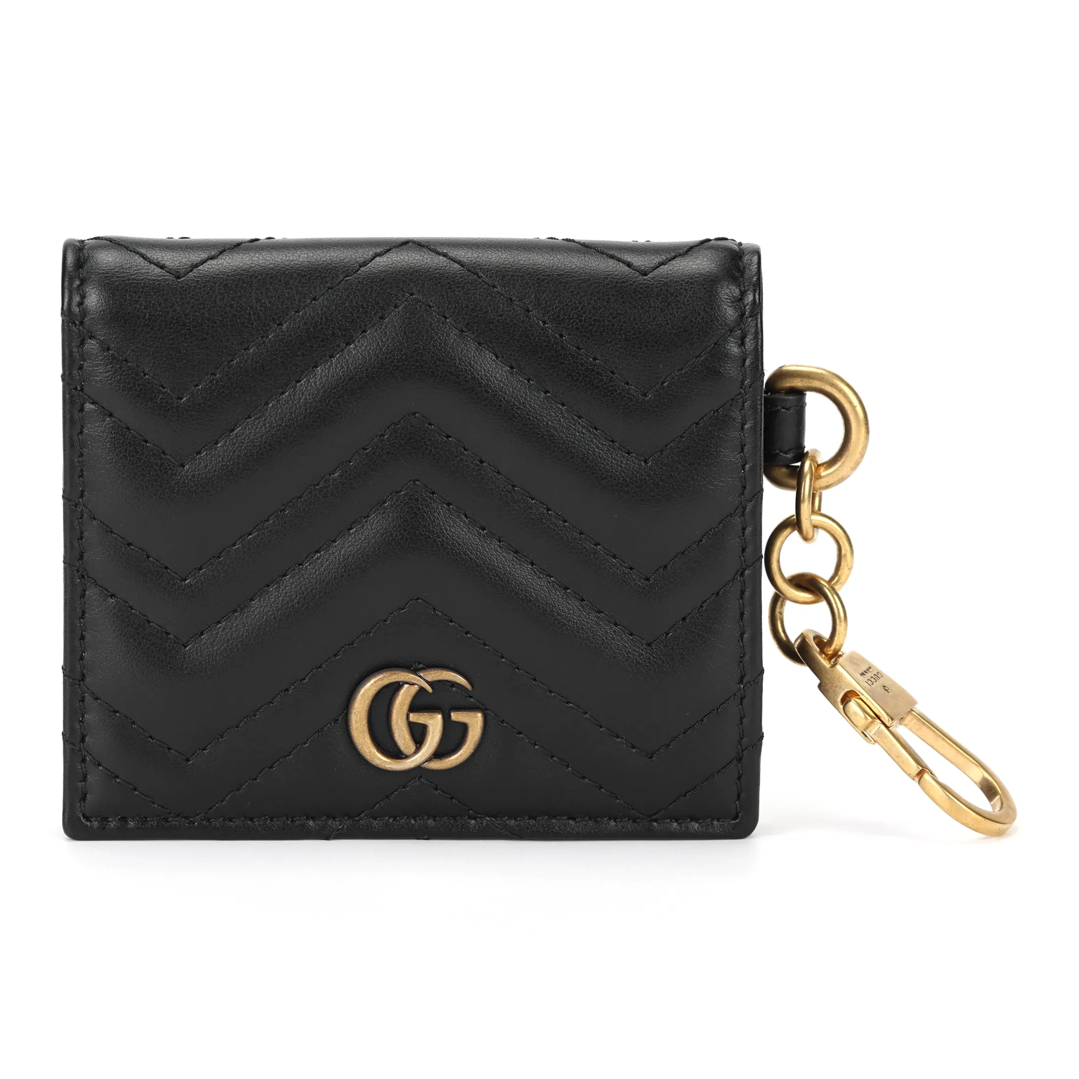 GUCCI GG Marmont Quilted Кожа Charm Кошелек Женские Черный