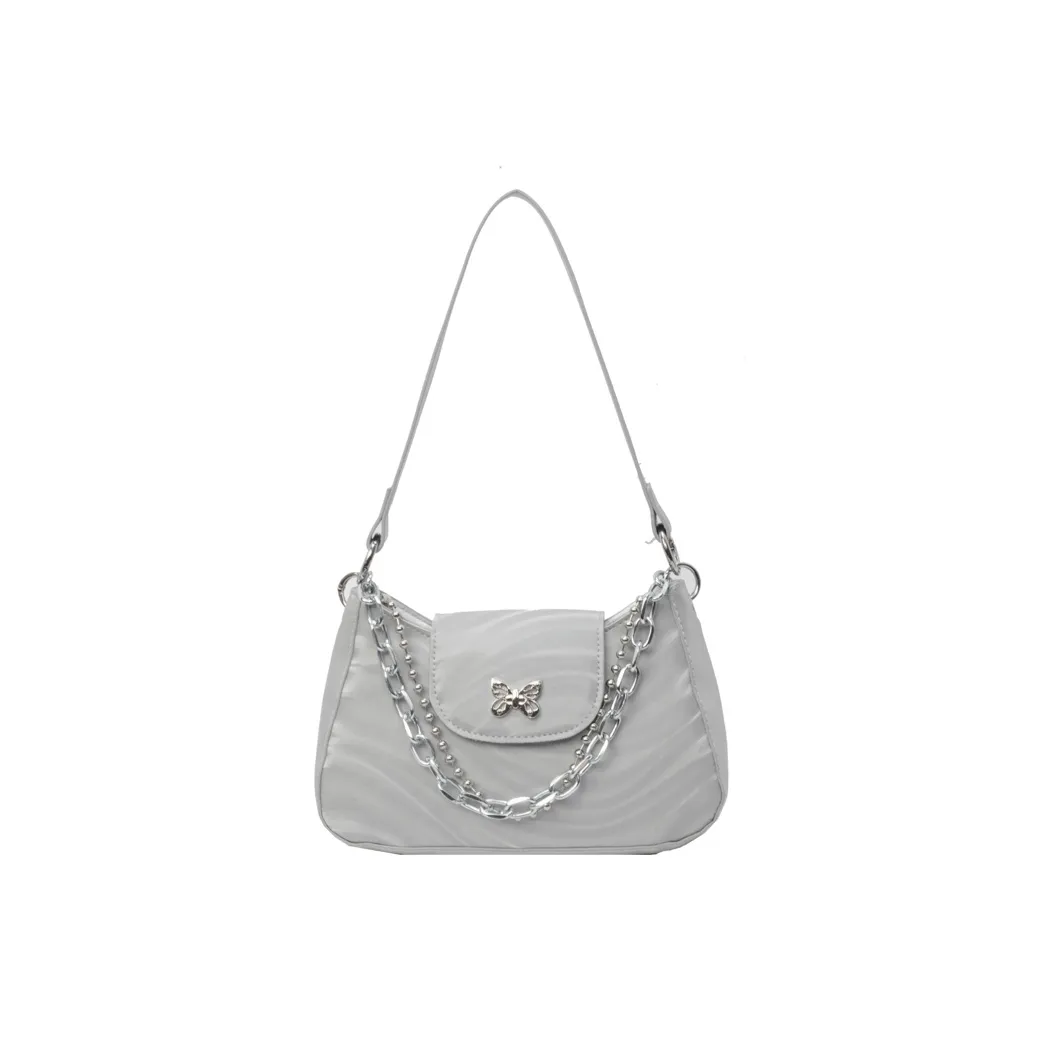 Kaka Tree PU Shoulder Bag, Crossbody Bag Regular Women's Silver/Black/Ecru