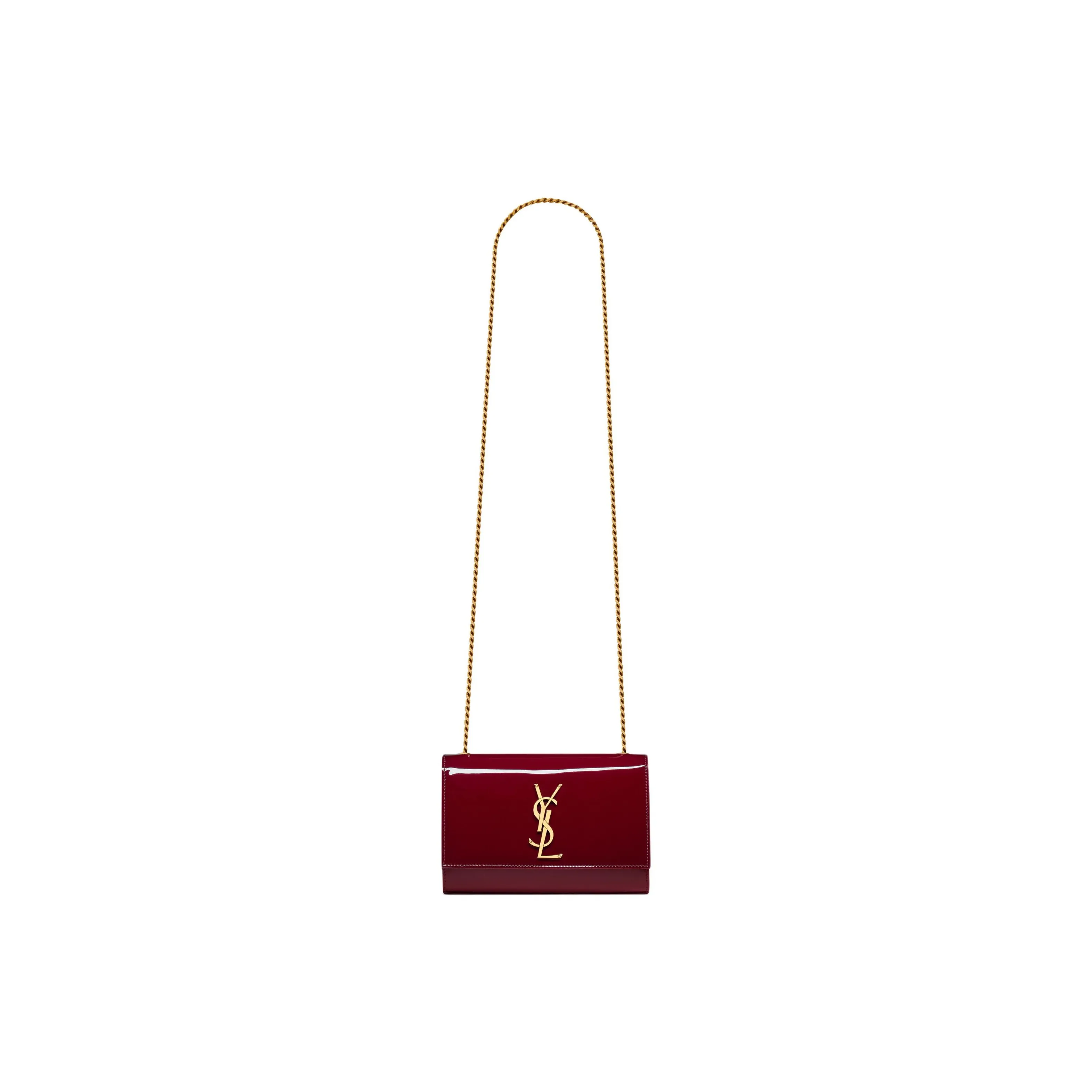 SAINT LAURENT KATE Calfskin Shoulder Bag, Crossbody Bag Trumpets Women's Red