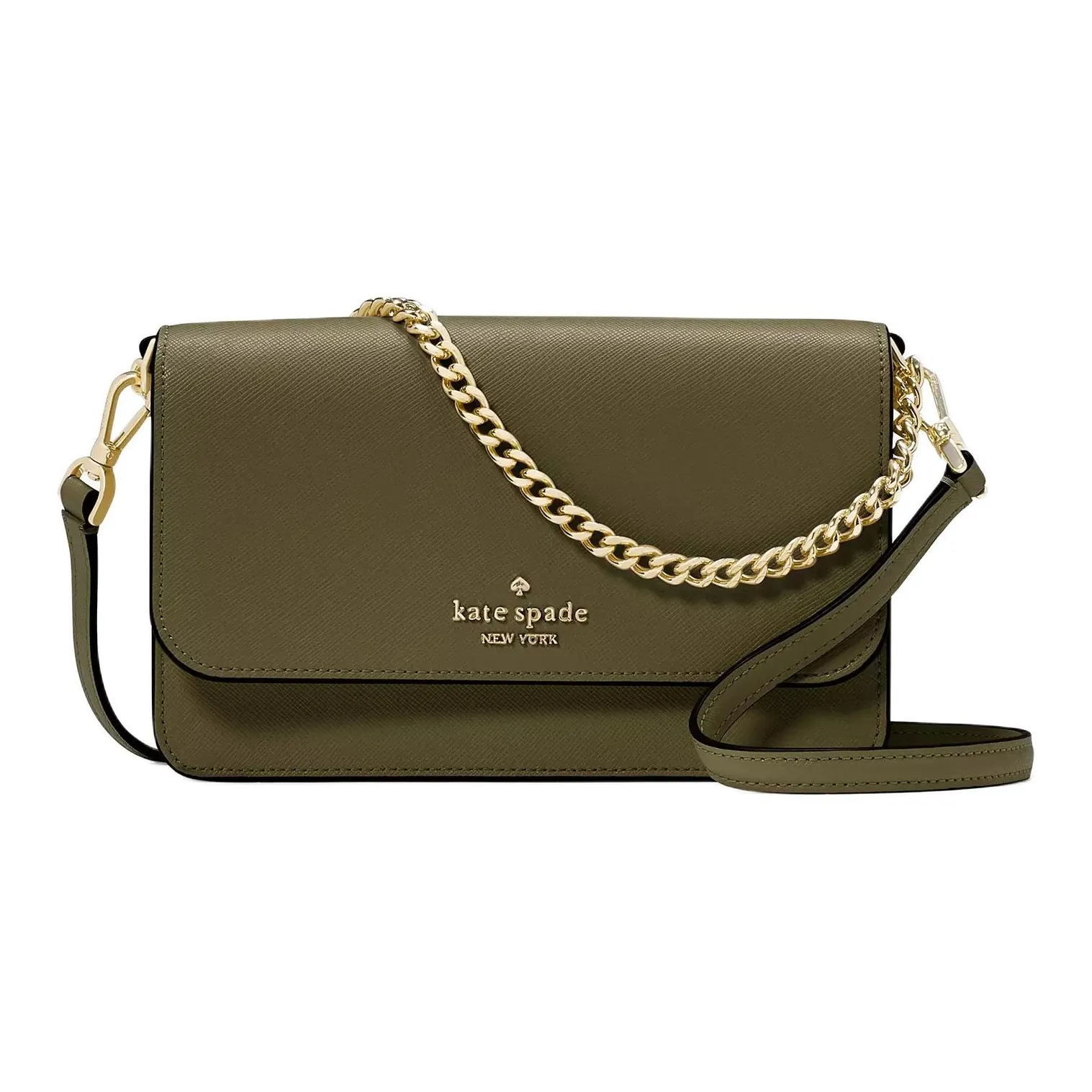 Kate Spade Saffiano Leather Shoulder Bag, Crossbody Bag Mini Women's Seaweed Green