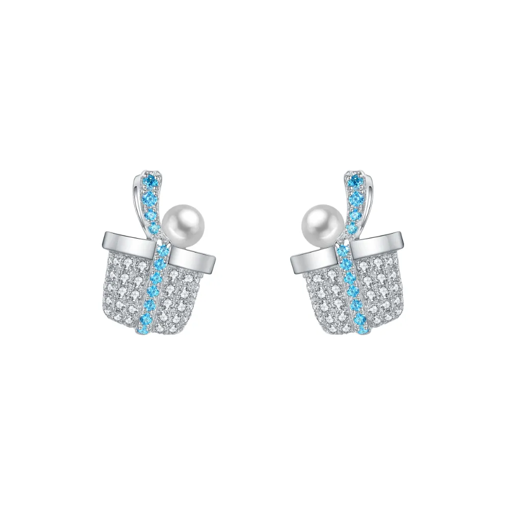 BABYBEI Shell Pearl Stud Earrings Women's