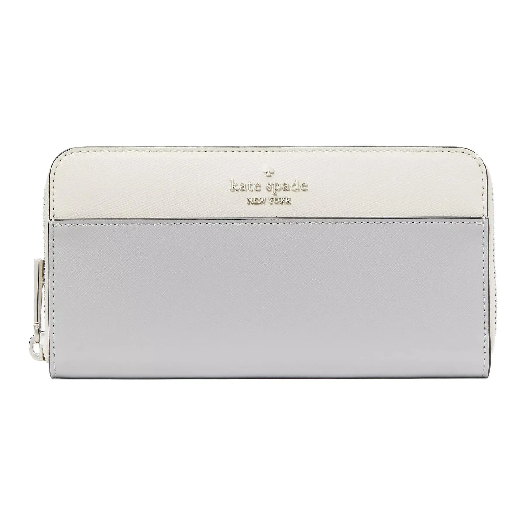 Kate Spade Saffiano Leather Wallet Tubas Women's Platinum