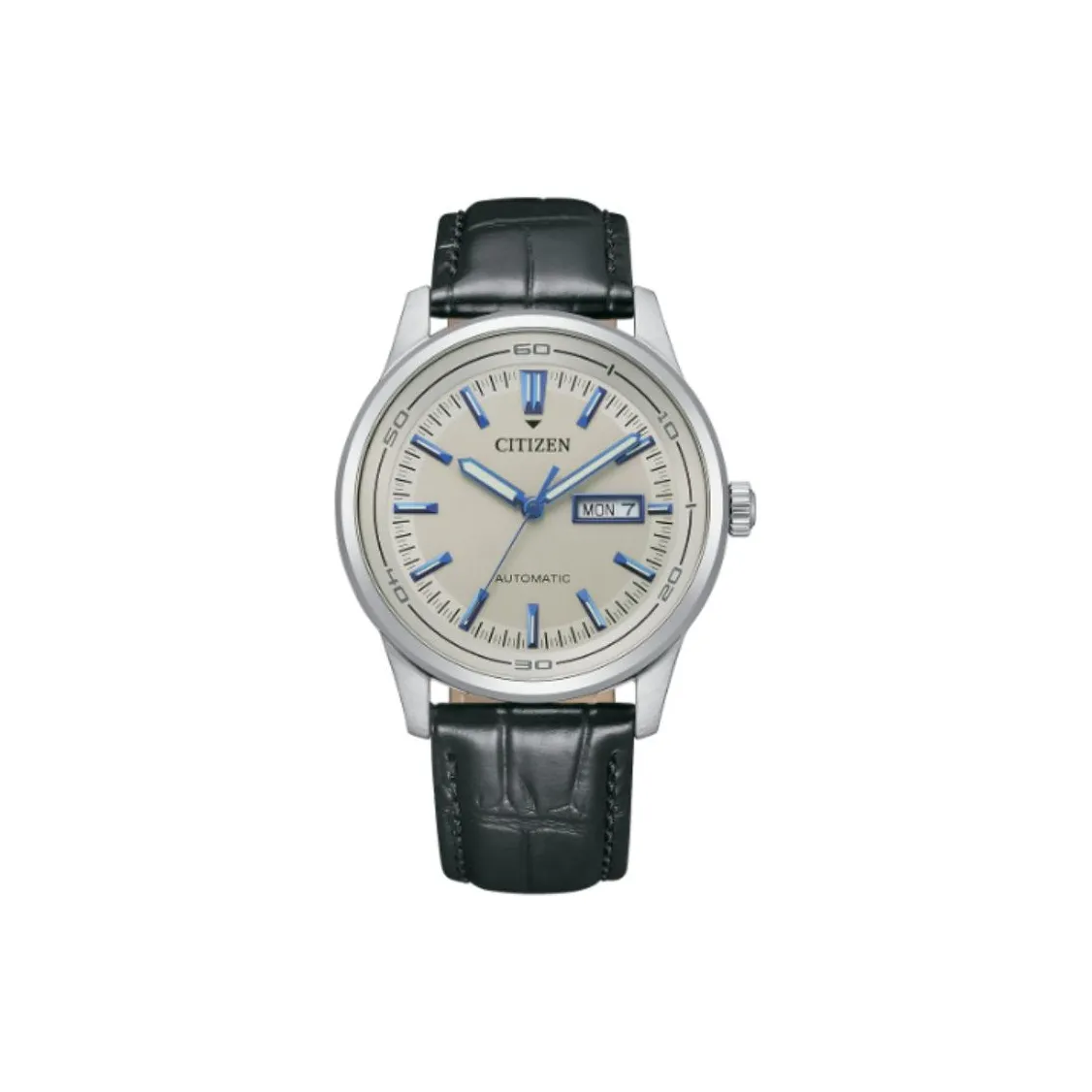 CITIZEN Mechanical Watch Series Automatic Mechanical Movement Cow Leather Strap Watch Men's Watches Gray Dial