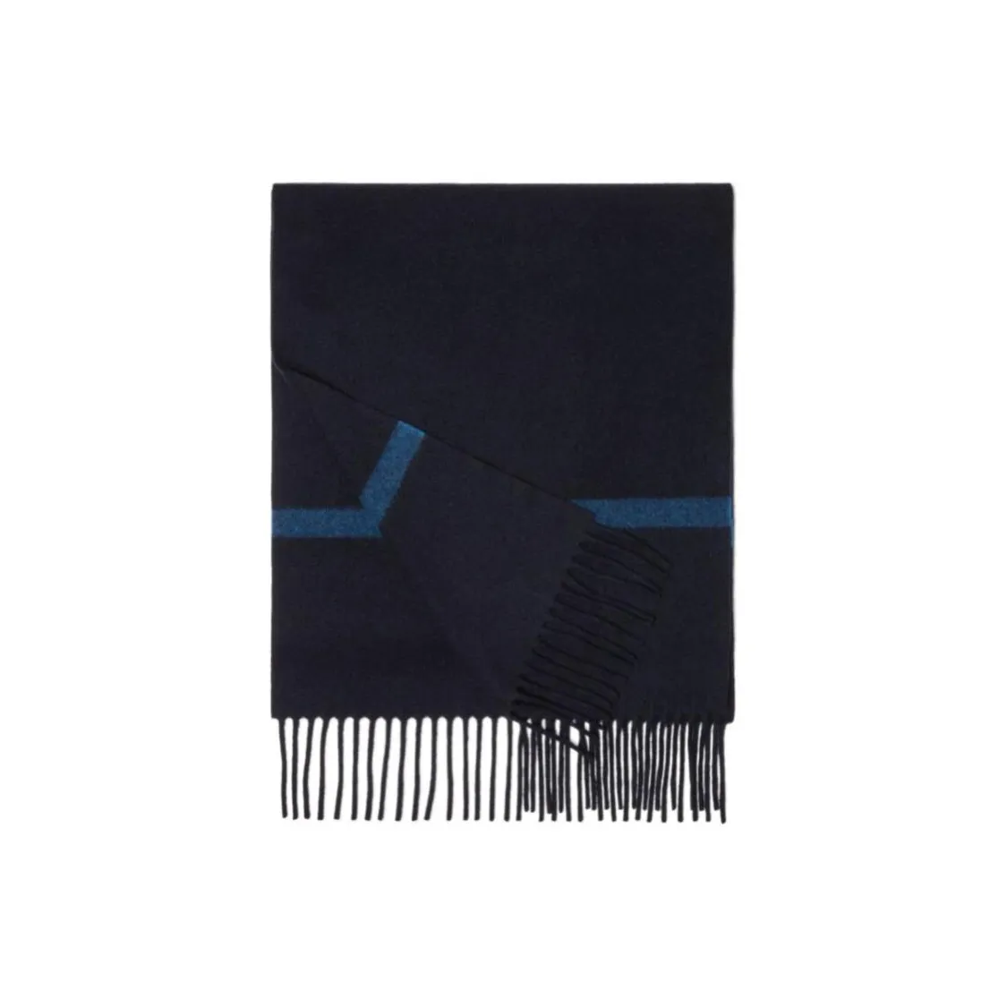 Loro Piana Small Cashmere Knit Scarves Men's Marine Blue