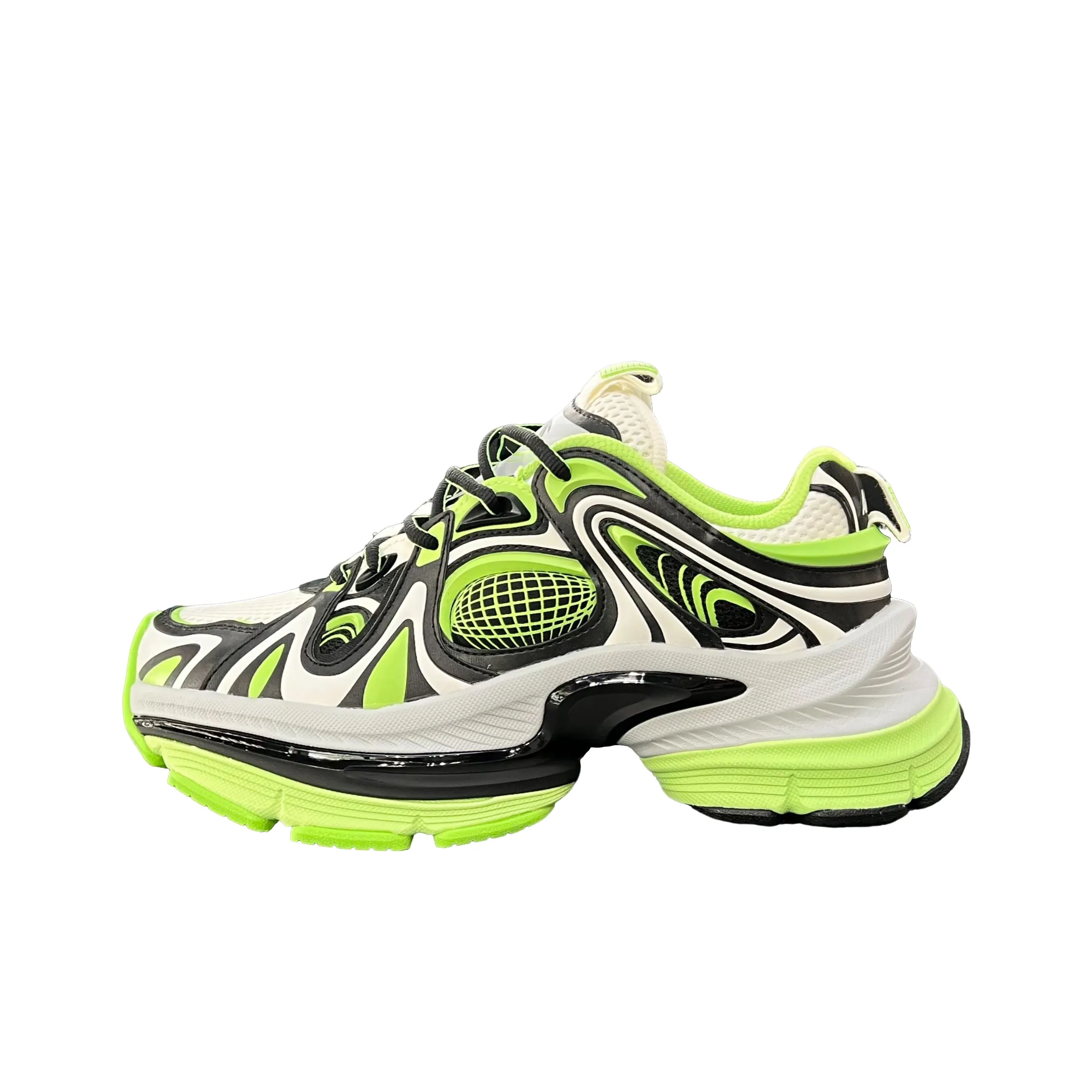 Anta Anti-Slip And Wear-Resistant Height Increasing Low-Top Chunky Sneakers Men's Acid Grass Green