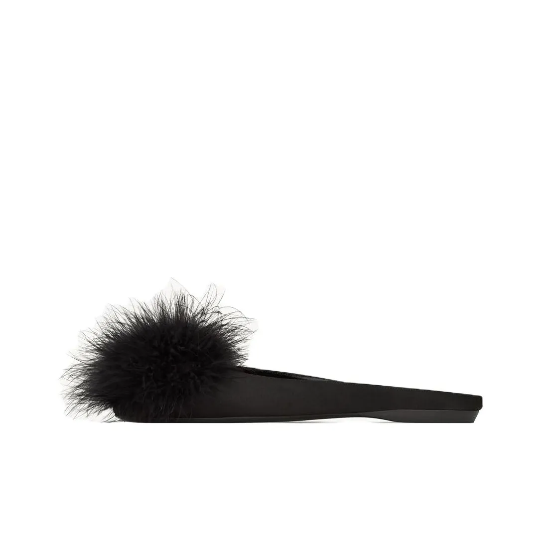 SAINT LAURENT Wrap toe Slippers Women
s Black