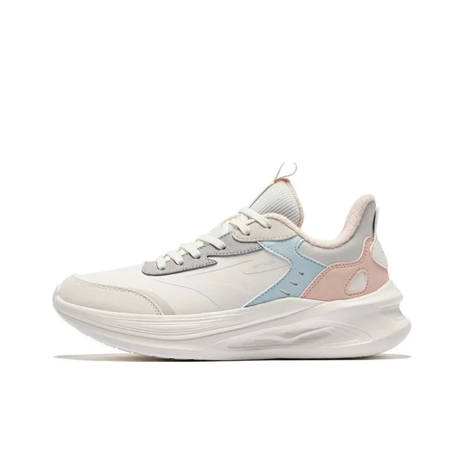 Erke Ling Yue 2.0 Durable Warm Low-Top Casual Running Shoes Women's Microcrystal White Wild Gray