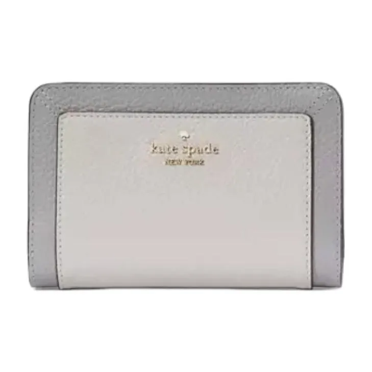 Kate Spade Litchi Grain Leather Wallet Medium Women's Gray