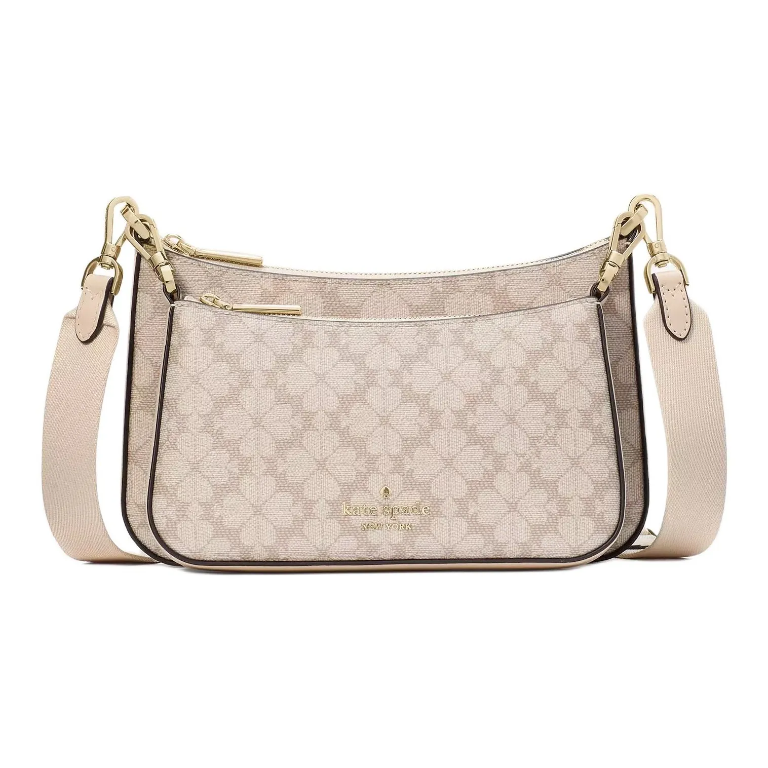 Kate Spade Сумка через плечо из ПВХ маленькая женская темно-бежевая многоцветная