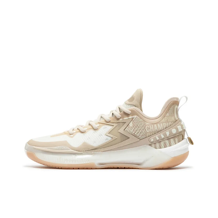 361° BIG3 5.0 Quick PRO Cushioned Wear Resistant Coverage Low Top Carbon Plate Basketball Shoes Men's White Gold