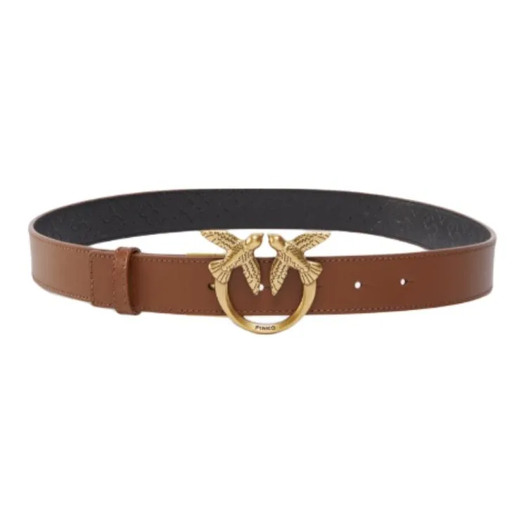 PINKO Ремни из коровьей кожи унисекс коричневые ширина 3 см