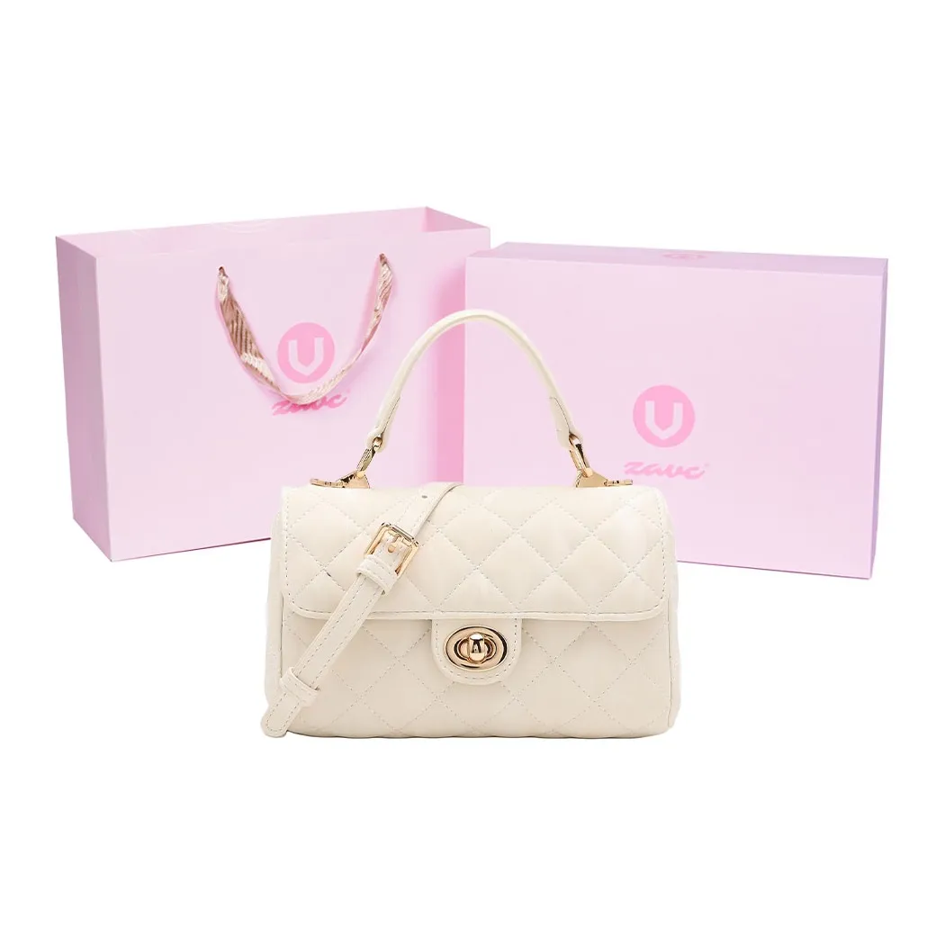 ZAVC PU One Shoulder Handbag Regular Women's Green/Pink/Ecru