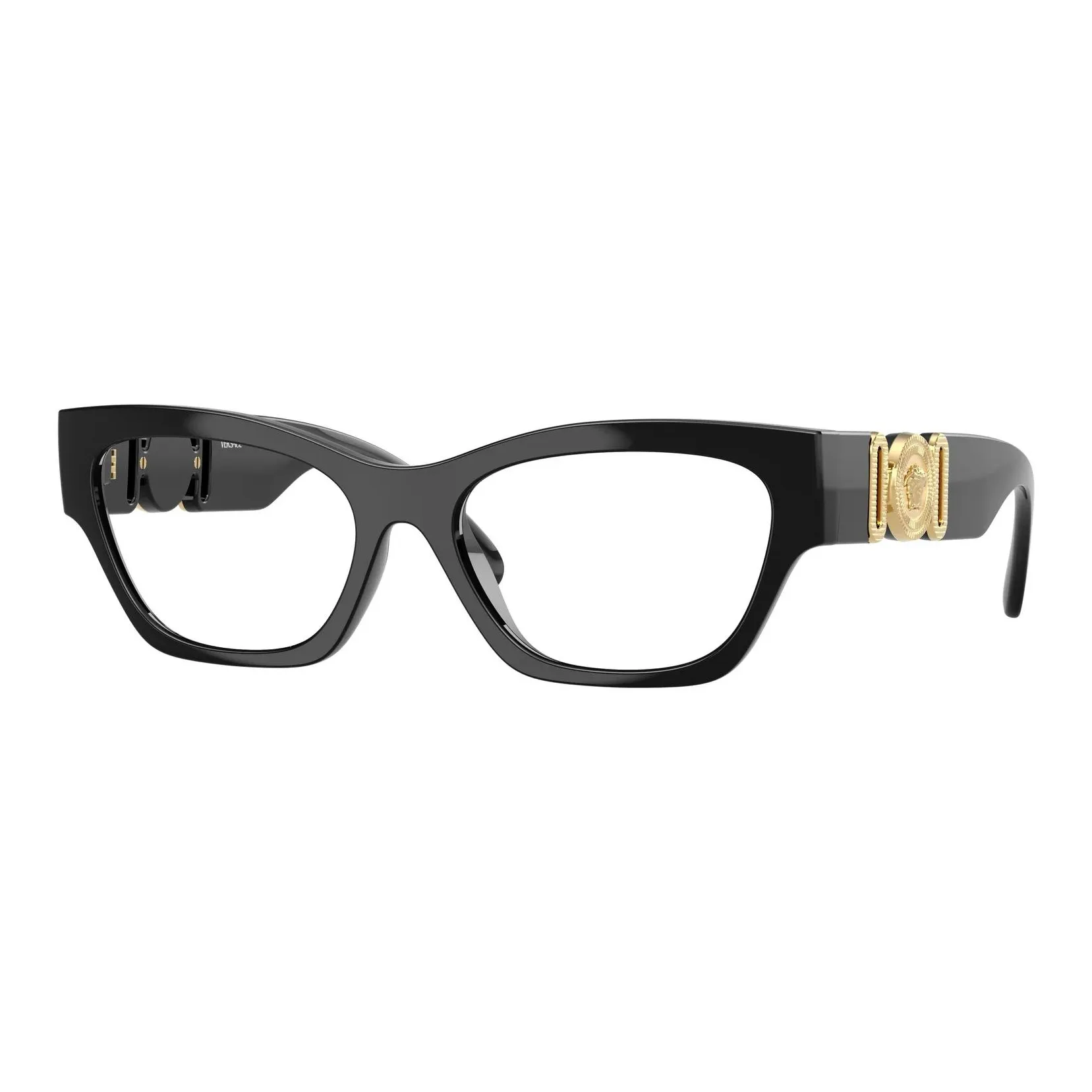 VERSACE Ацетатные оправы для очков "Кошачий глаз" Унисекс Черные