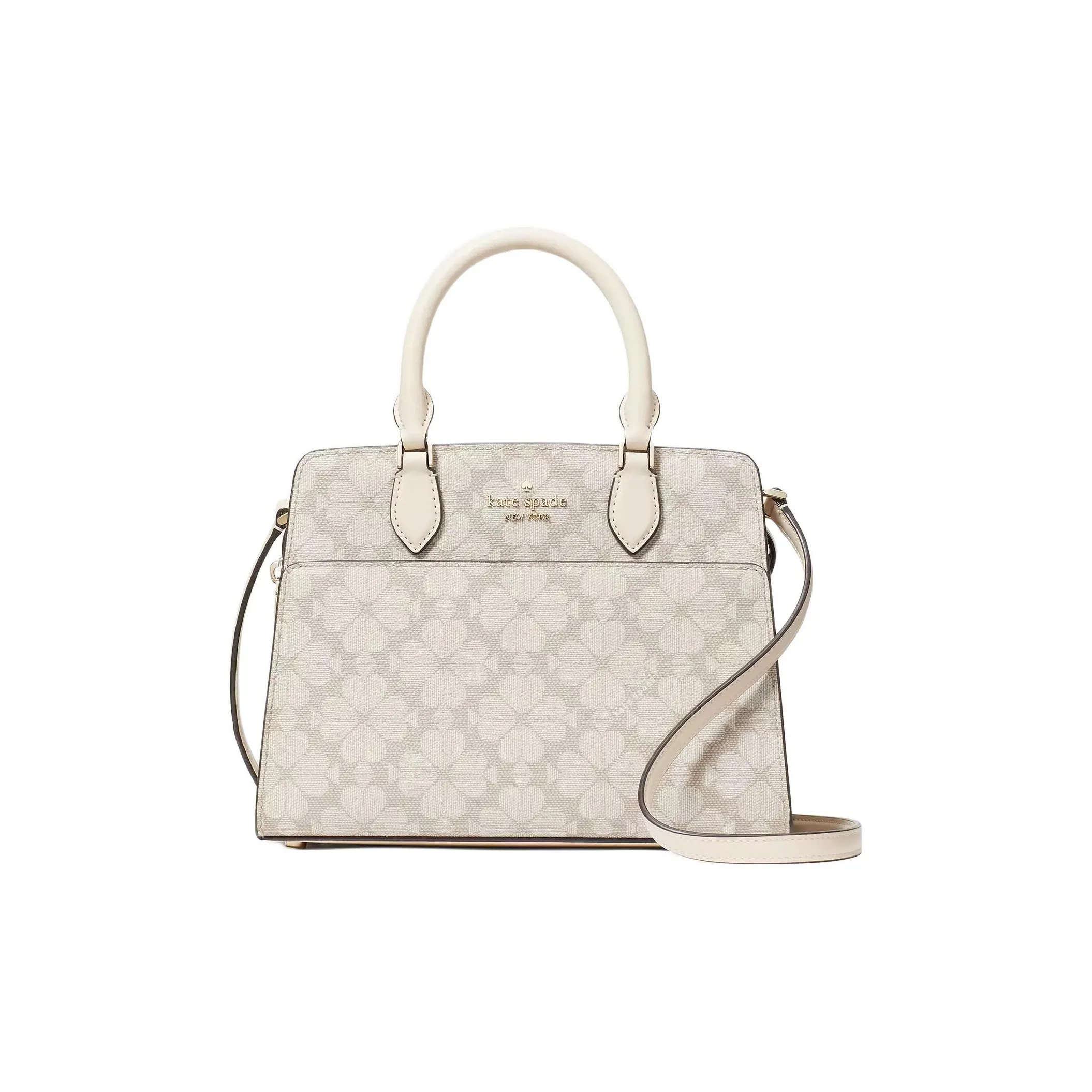 Kate Spade Polyvinyl Chloride Crossbody One Shoulder Handbag Small Size Women's Dark Beige Multicolor