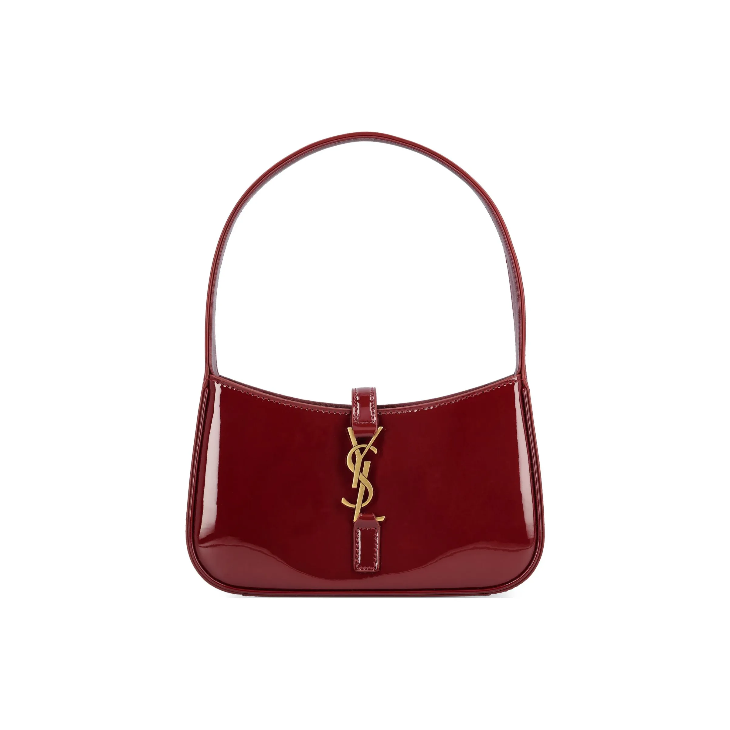 SAINT LAURENT Patent Leather Handbag Mini Women's Burgundy