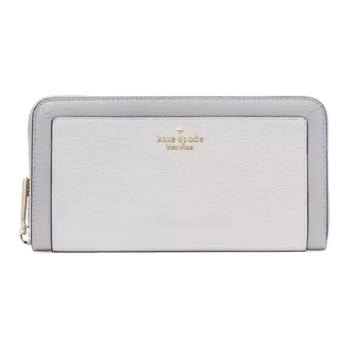 Kate Spade Leather Wallet Tubas Women's Gray Multicolor