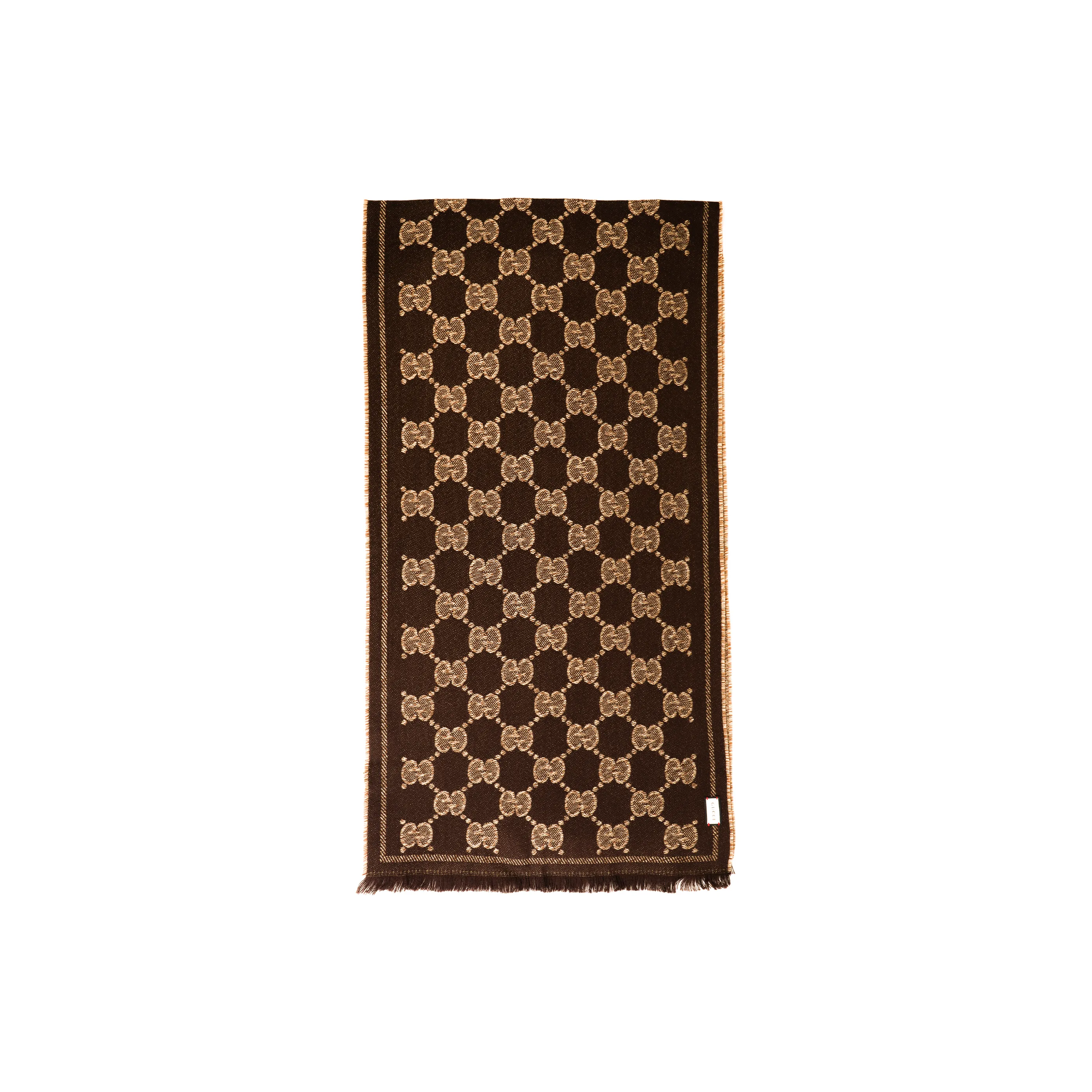 GUCCI Knit Scarves Men's Coffee Brown