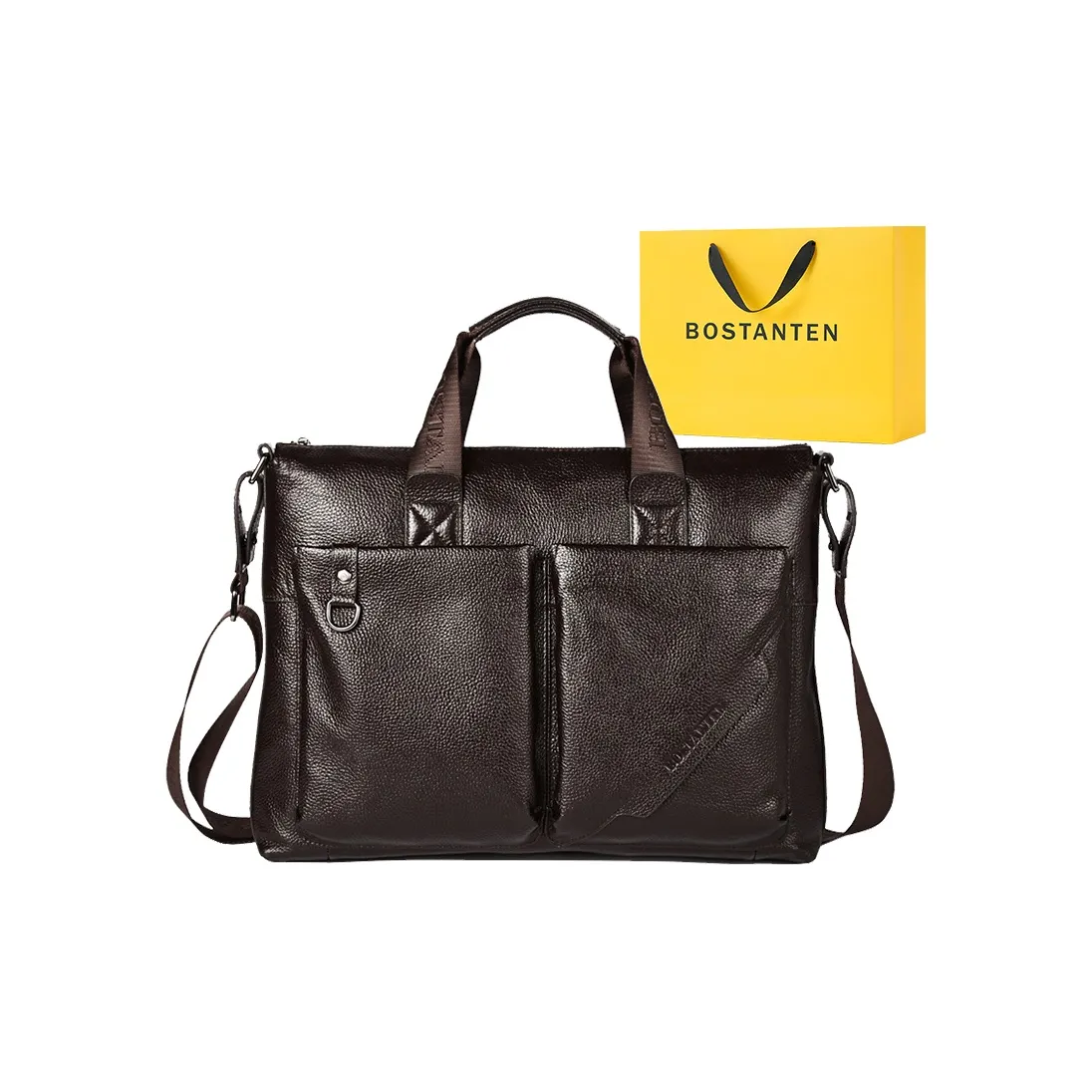 BOSTANTEN Коровья кожа Одно плечо Сумка Мужская Черная Кофейная