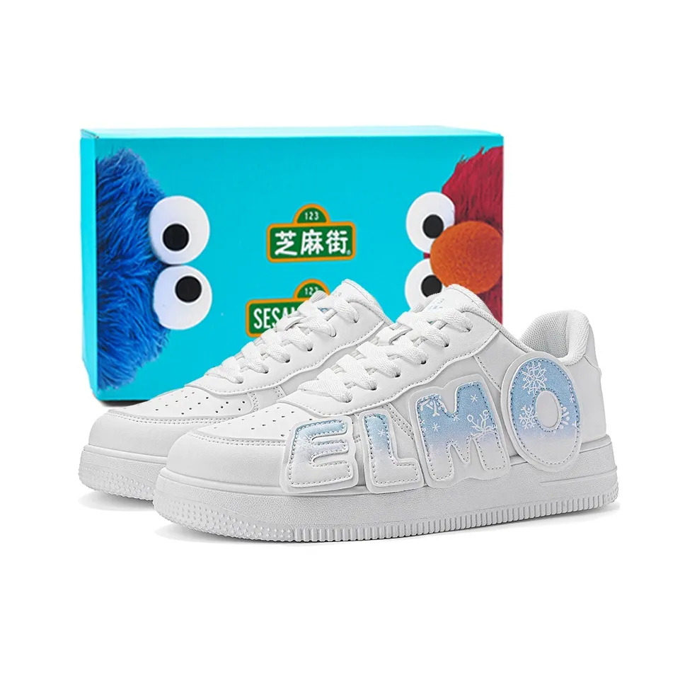 SESAME STREET Warm Cushioning Coverage Wear-Resistant Low-Top Skateboard Shoes Unisex Box