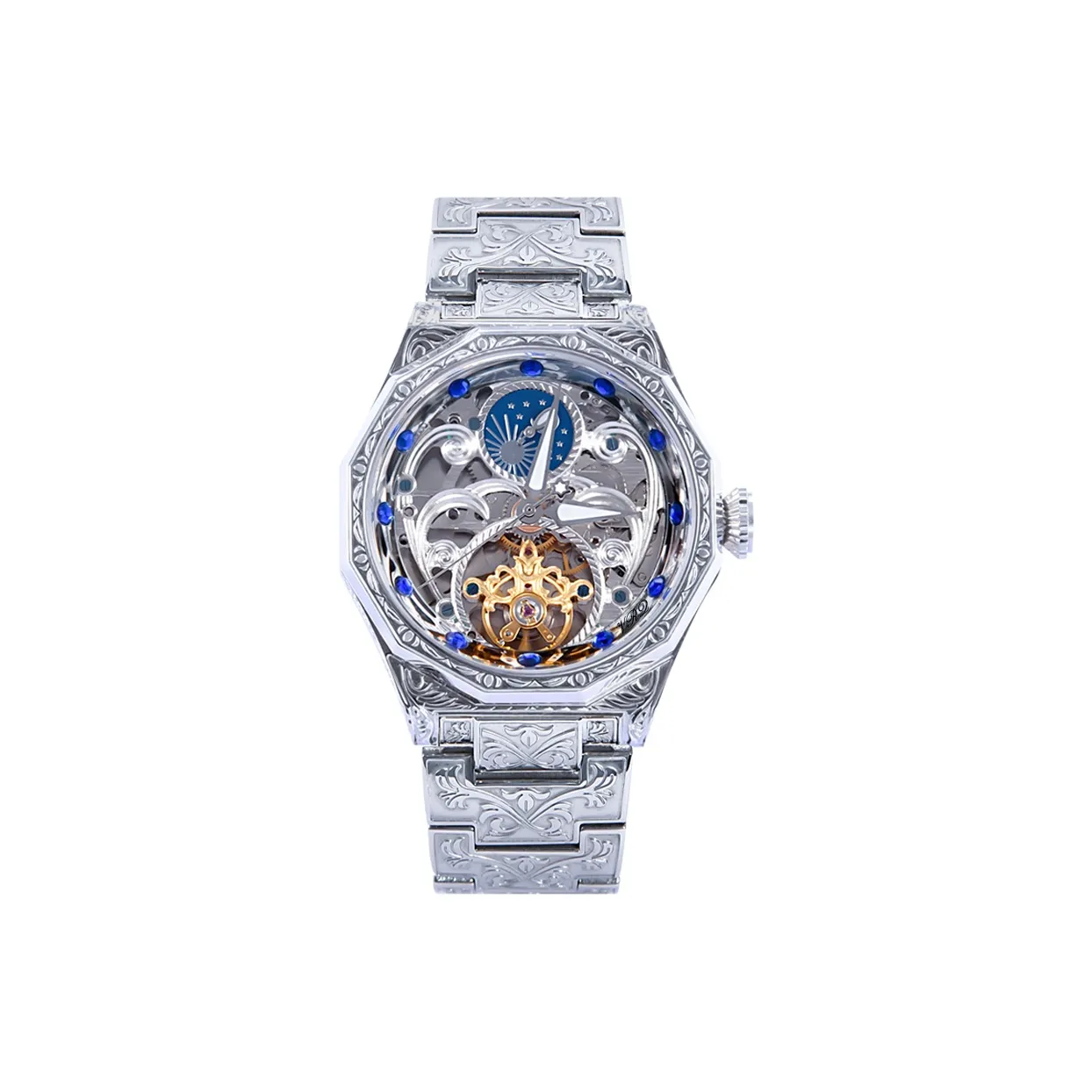 VRQ Faith Series M03 Automatic Mechanical Movement Stainless Steel Watchband Watch Men's Watches Cut Out Dial