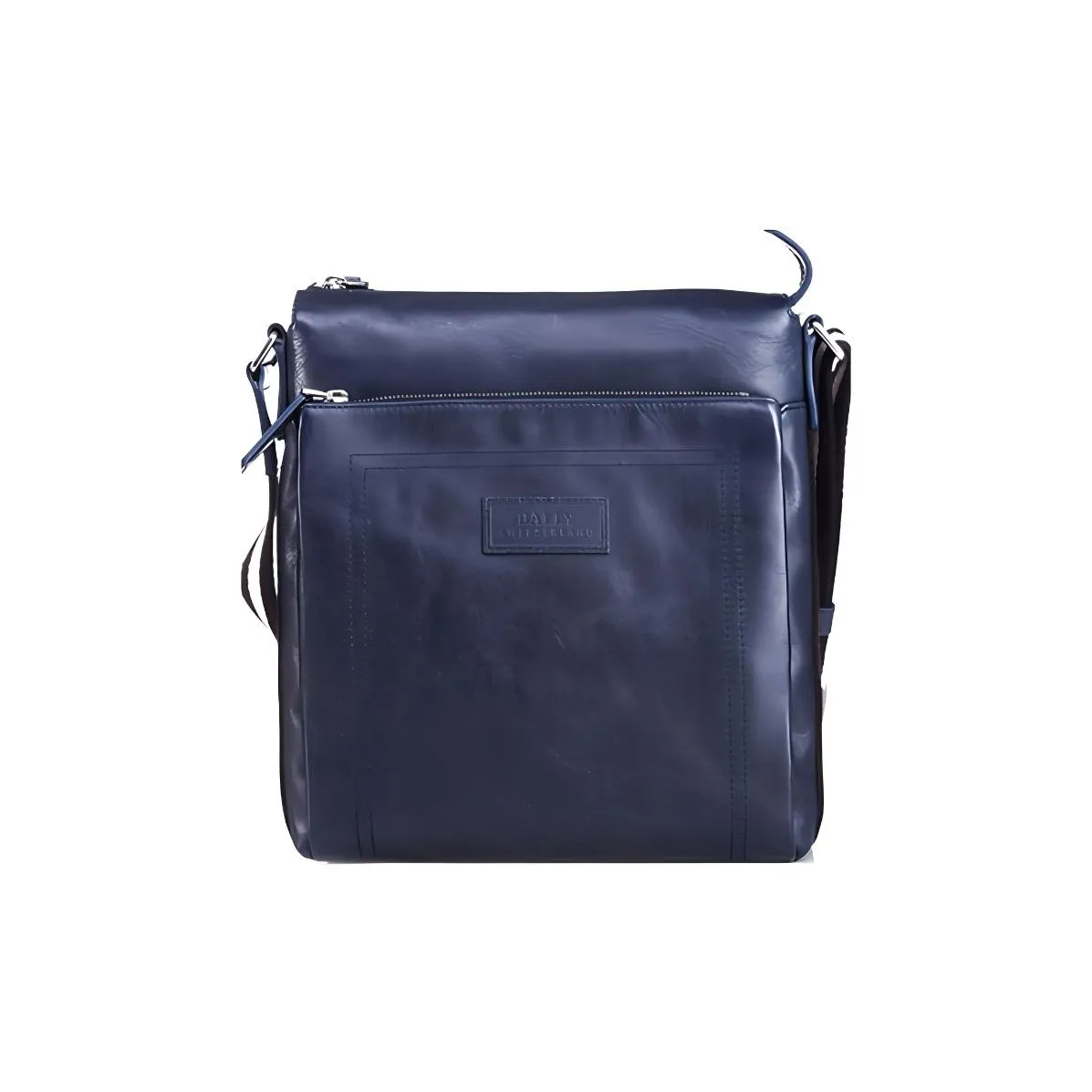 BALLY Genuine Leather Crossbody Bag, Shoulder Bag Men's Blue