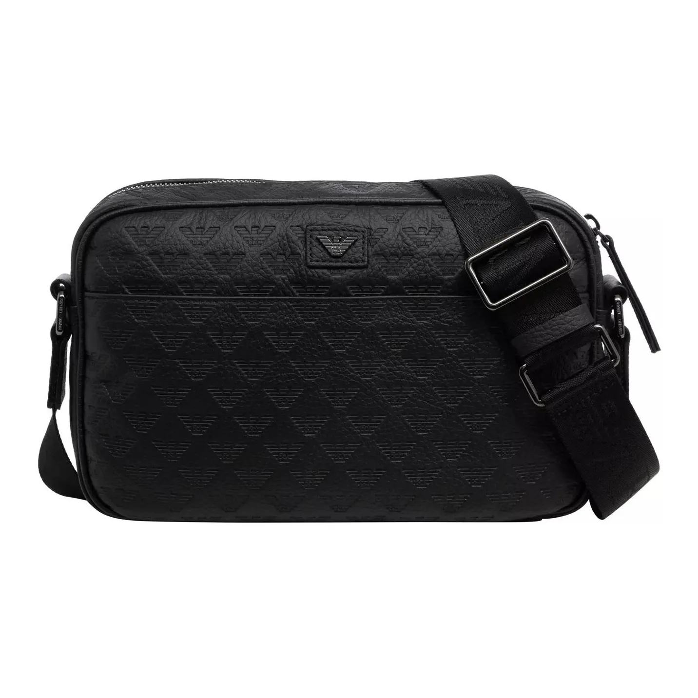 GIORGIO armani with Calfskin Shoulder Bag, Crossbody Bag Medium Size Men's Black