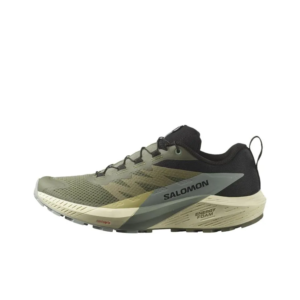 Salomon Sense Ride 5 Устойчивые к истиранию Низкие Беговые кроссовки Мужские Зеленые