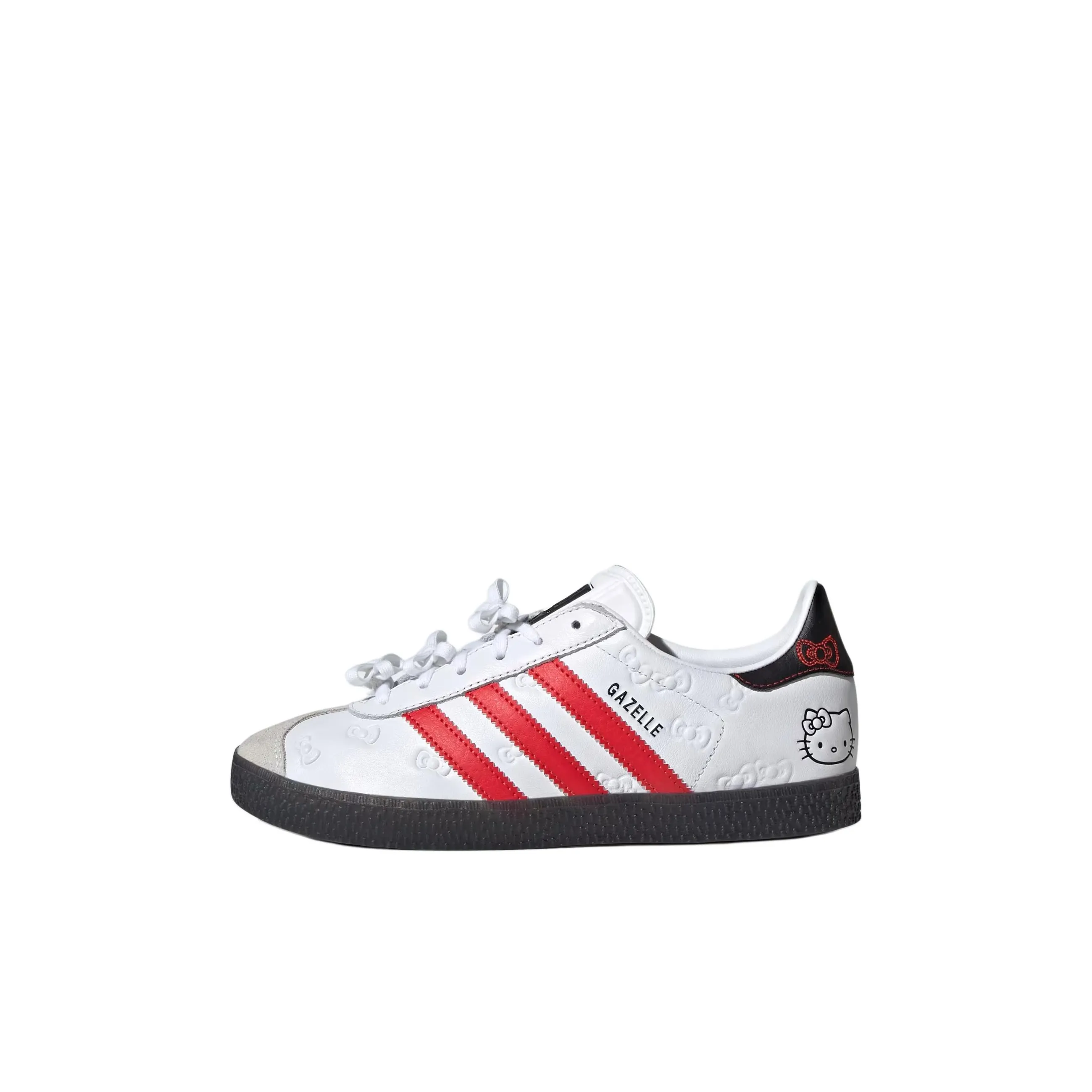 Hello Kitty x Adidas Originals Gazelle Устойчивый к истиранию Низкий Топ для Детского Скейтбординга Белый Красный Детский