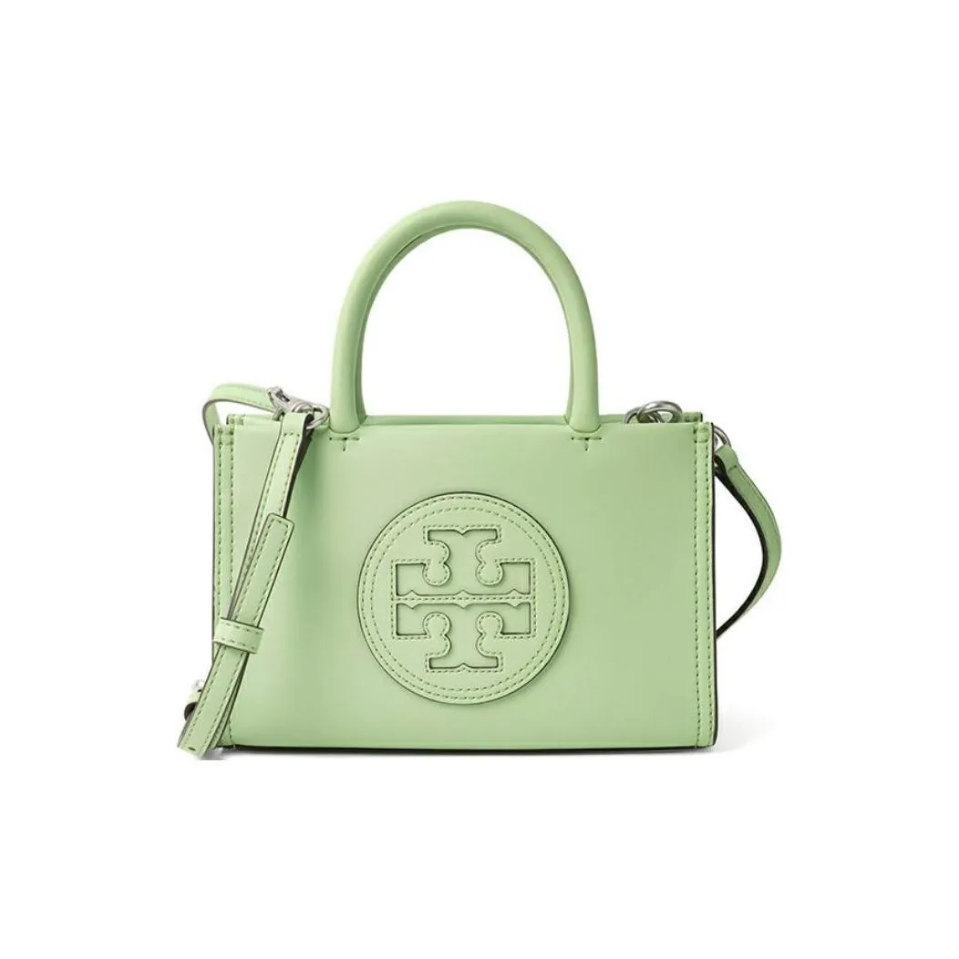 TORY BURCH Ella Leather Tote Bag, Shopping Bag, Shoulder Bag, Crossbody Bag, Handbag Mini Women's Green