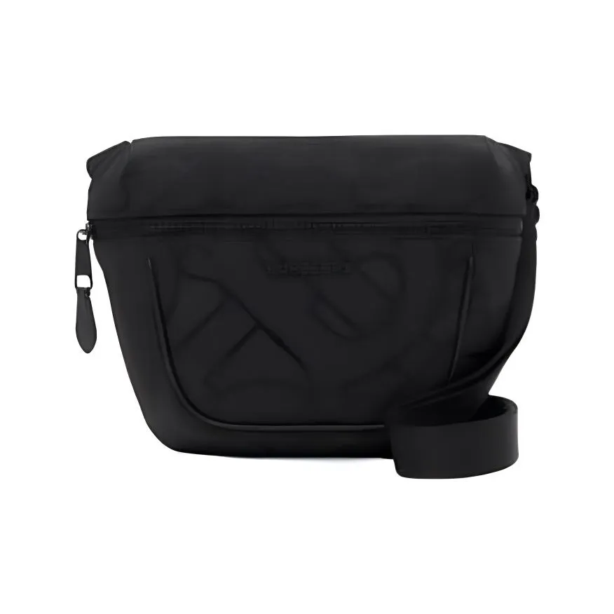 Burberry Monogram Leather Shoulder Bag, Crossbody Bag Men's Black